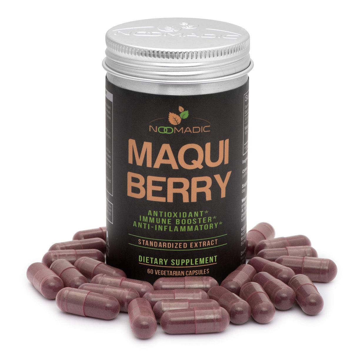 Noomadic Maqui Berry, 60 Capsules | 500mg Each, Antioxidant (High ORAC), Immune System Support, Supports Dry Eyes (Supports Tear Production), Standardized Extract (10% Anthocyanins)