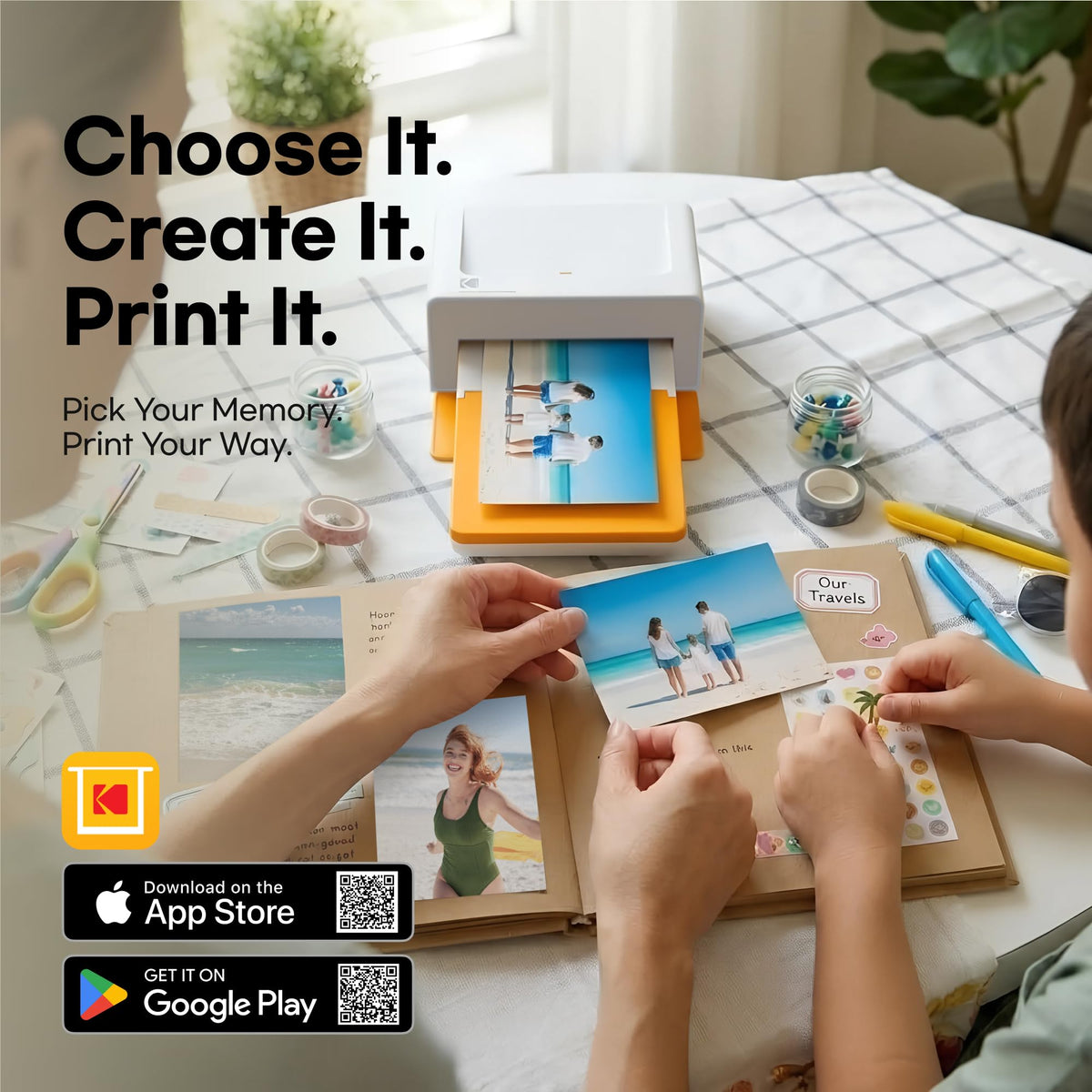 KODAK Dock Plus 4x6 Photo Printer, Smartphone Docking, 4PASS, 50 Sheets