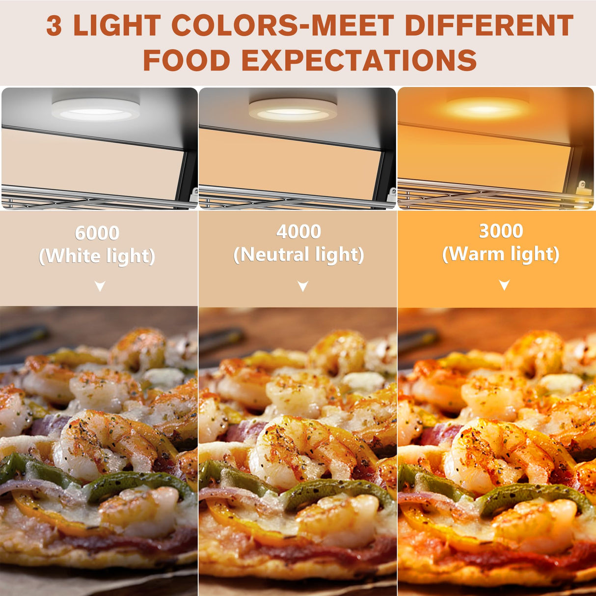 3-Shelf Commercial Food Warmer Display w/Top Rack, 44" Countertop Warmers Hot Box for Pizza/Pretzel/for Food Display, Heated Holding Cabinet Glass case, with LED Lighting for Buffet Restaurant