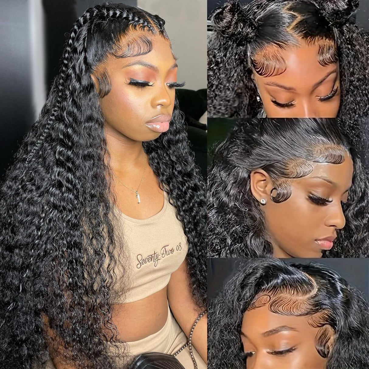26 Inch Water Wave Lace Front Wigs Human Hair Pre Plucked Wet And Wavy 13x4 Hd Lace Frontal Wig Human Hair 180 Density For Women Bouncy Soft Deep Curl Glueless Tangle Free Natural Hairline