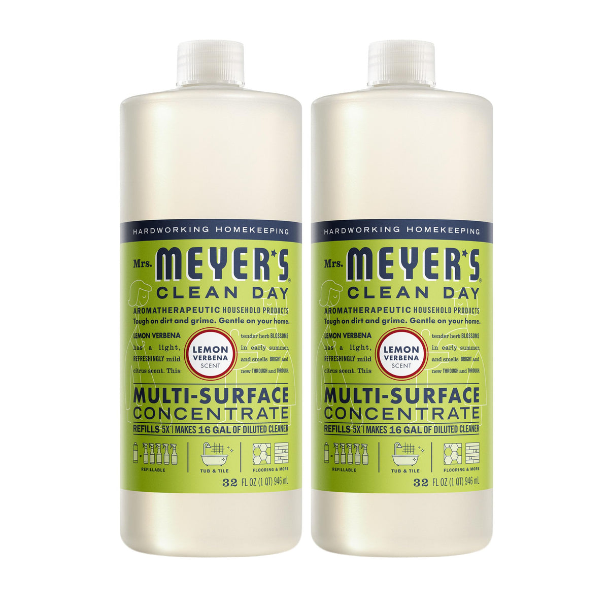 MRS. MEYER'S CLEAN DAY Multi-Surface Concentrate, Lemon Verbena, 2 Pack