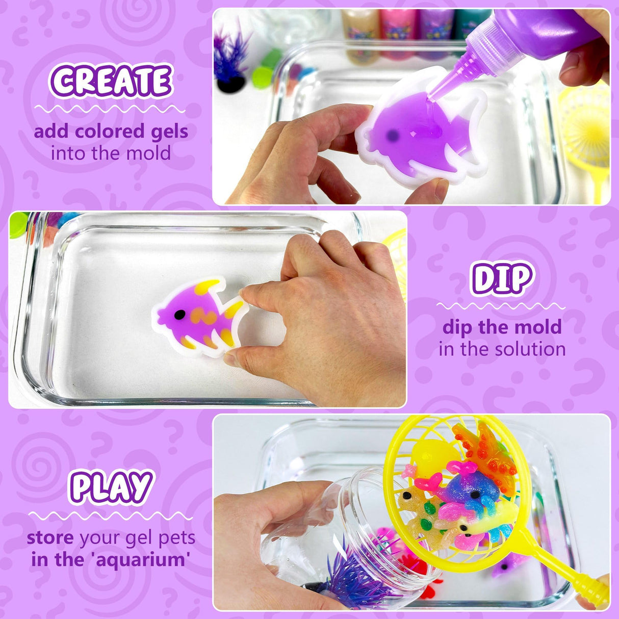BFFPOSI Magic Water Elf Toy Kit - Fun Growing Magic Gel Water Pets, Craft Kits, Art and Crafts for Kids Ages 4-8-12, Toys for Kids Boys and Girls 4 5 6 7 8 9 10 11 12, Birthday & Christmas Gifts