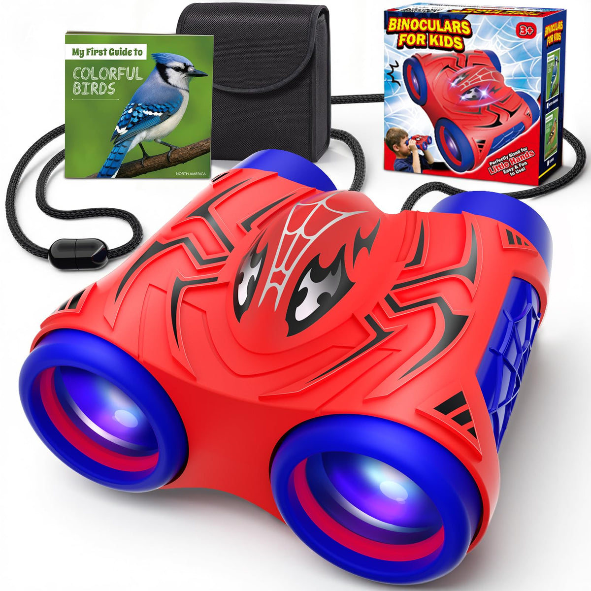 Boy Toys Age 3-12,Binoculars for Kids with Bird Watching Manual&Compass