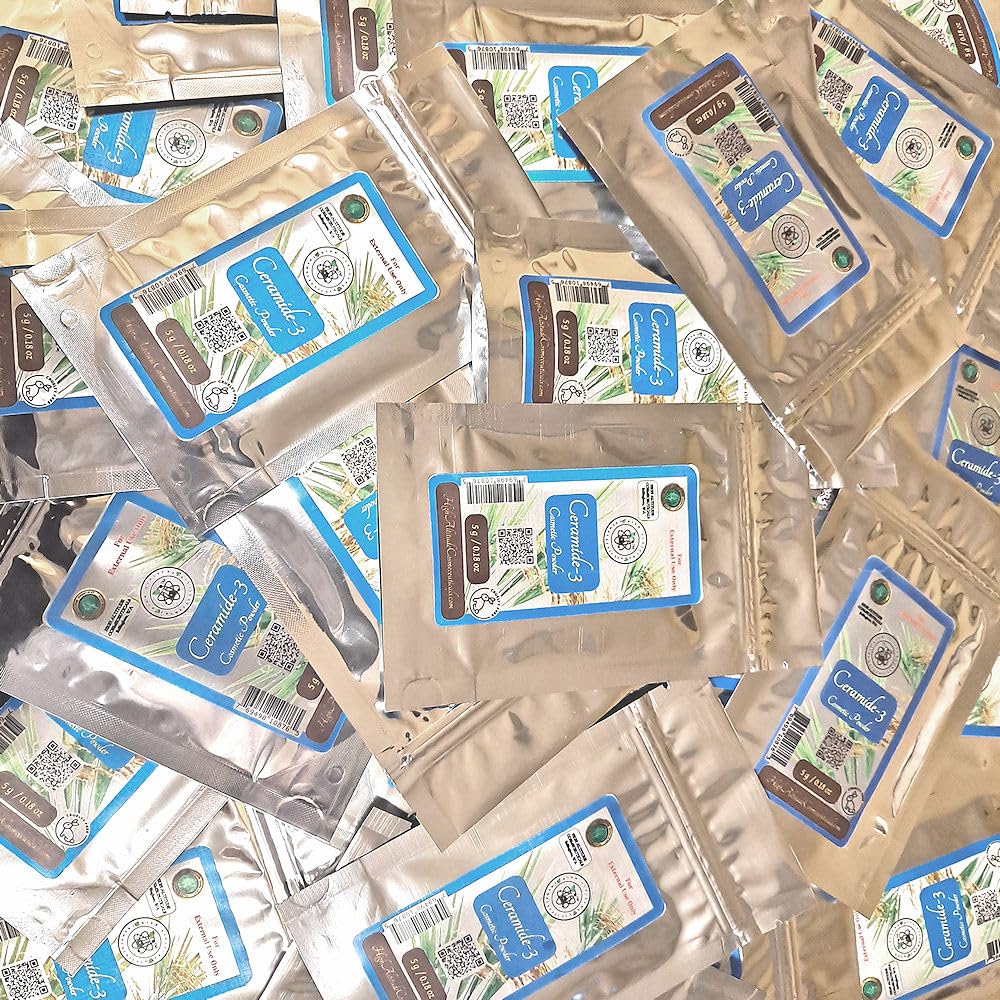 Ceramide 3 Powder - 100% Pure Cosmetic, Water-soluble, Make DIY Ceramide Serum, Cream, Lotion for Skin Barrier Repair, Ageing Dry Sagging Mature Skin, Wrinkles - 5g (0.18oz)