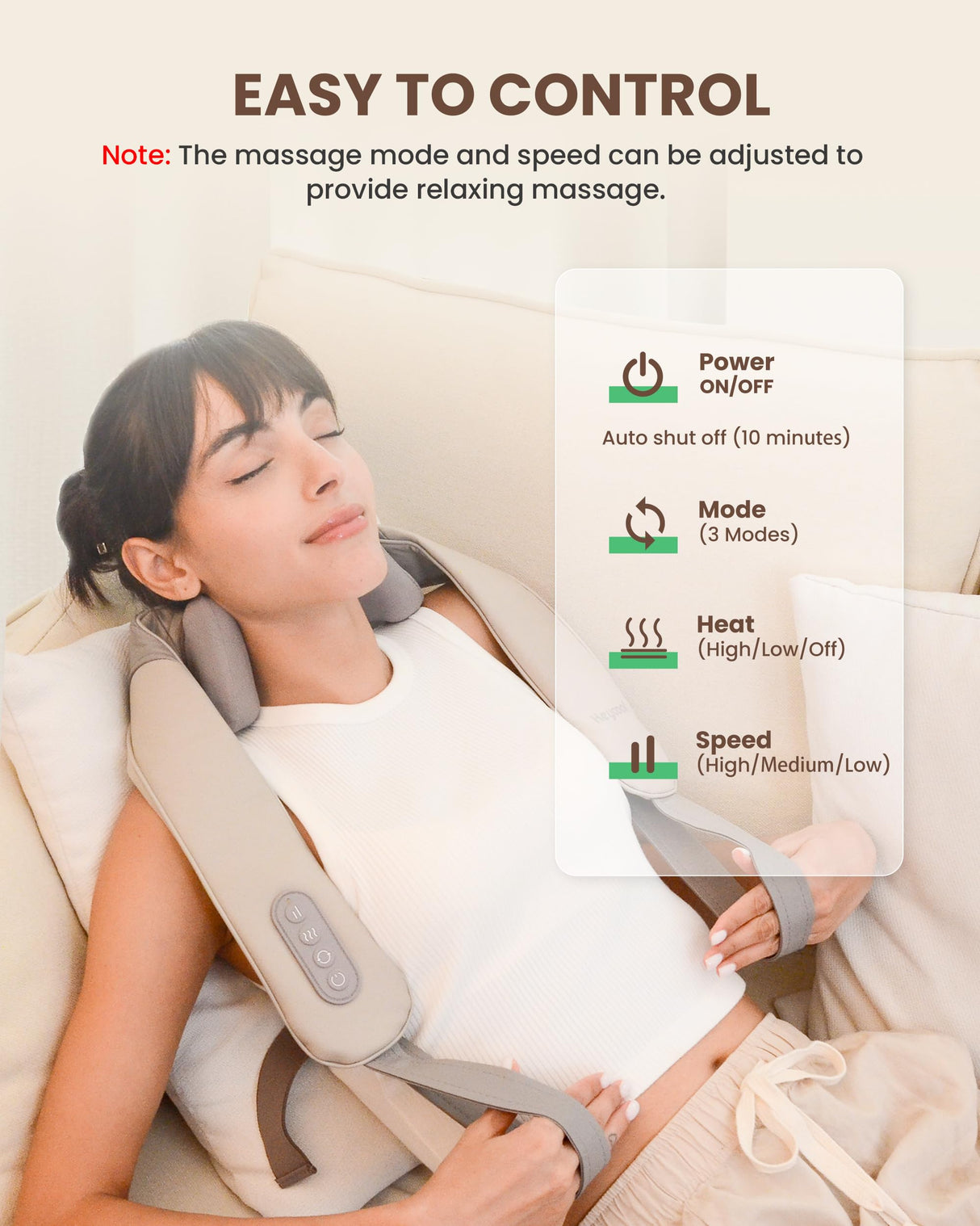 Heycool Cordless Neck Massager with Heat, FSA HSA Eligible, 4D Deep Kneading Neck Shoulder Massager for Pain, Shiatsu Back Massager Pillow, Gifts for Men, Women