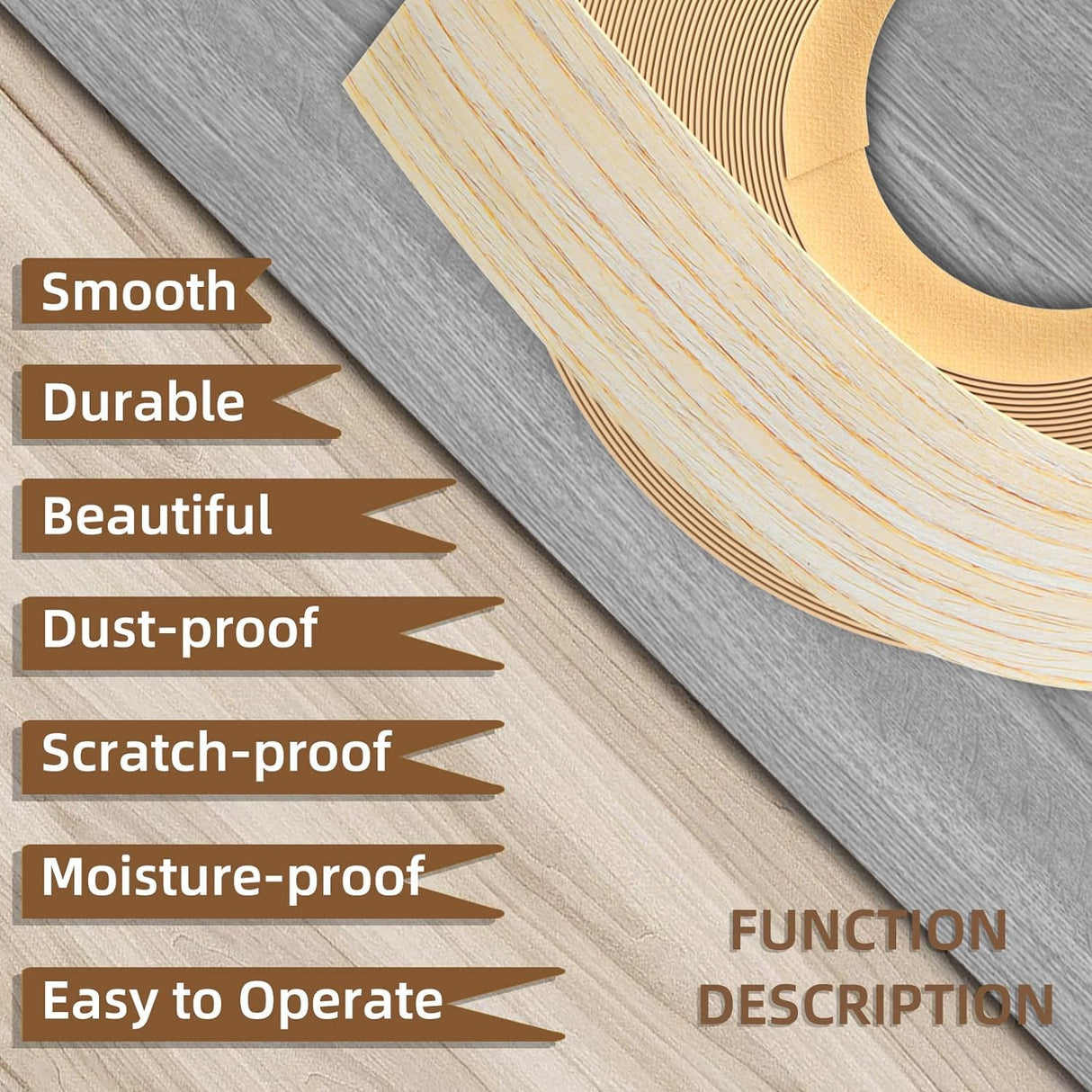 GSCIT Club 12 PCS Oak Wood Veneer, 8 inch x 8 inch Wood Edge Banding Pre-glued Flexible, Veneer Tape Banding for Cabinet Repair Furniture Restoration
