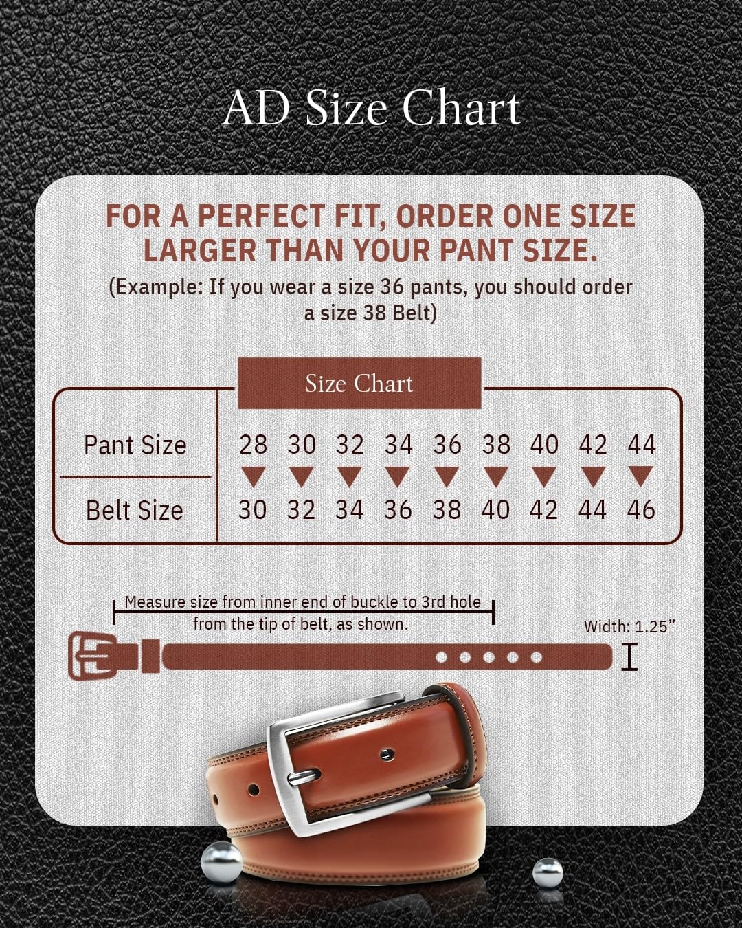 Access Denied Genuine Leather Dress Belts For Men - Mens Belt For Suits, Jeans, Uniform Brown Belt - Designed in the USA - Holiday Christmas Gifts For Men