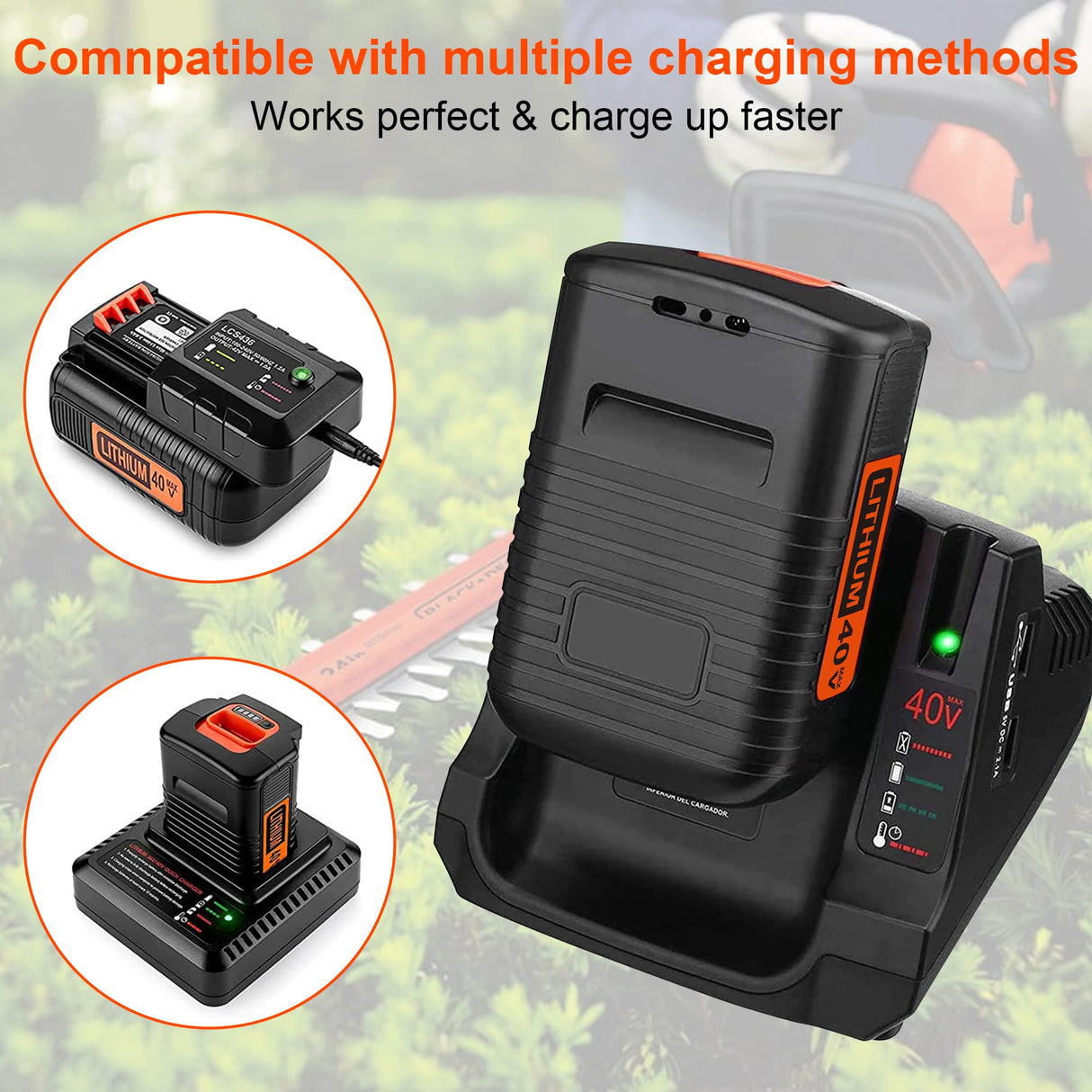 40V MAX Replacement for Black and Decker 40V Lithium Battery LBX2040 LST136 LBXR2036 LBXR36 LHT2436 LCS1240 LBX1540 LBX36 LSWV36 LST540 LST136W Black+Decker Lithium Ion