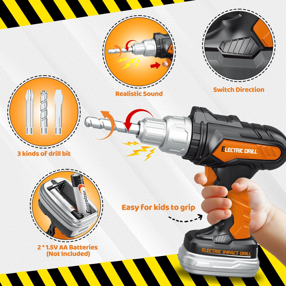 Kids Tool Set 46 PCS, Christmas Birthday Gifts for Kids Ages 3,4,5,6,7,8, Toddler Tool Set with Portable Tool Box & Electronic Toy Drill, Construction Toys Tools for Toddlers, Tool Kits for Boys Girls