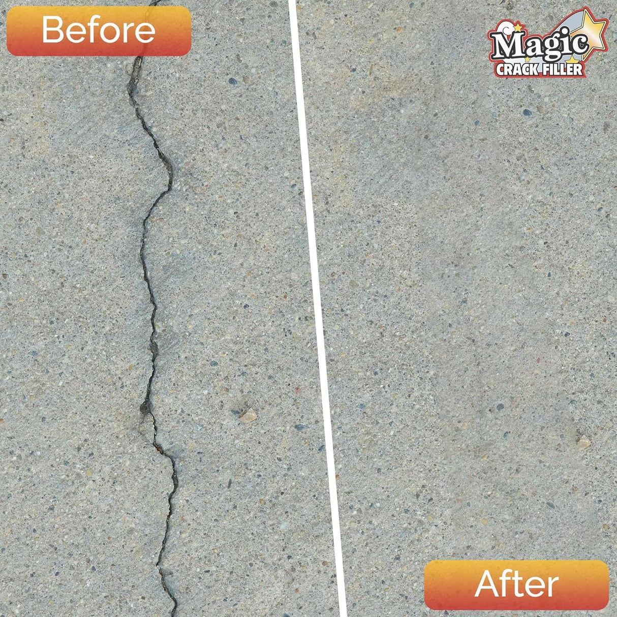 Magic Crack Filler 2.5LB Concrete Slab Gray, for Filling in Concrete Cracks on Driveways, Walkways and Patios. Installs Easily Dry Granular No Mess and DIY (Gray, 1)