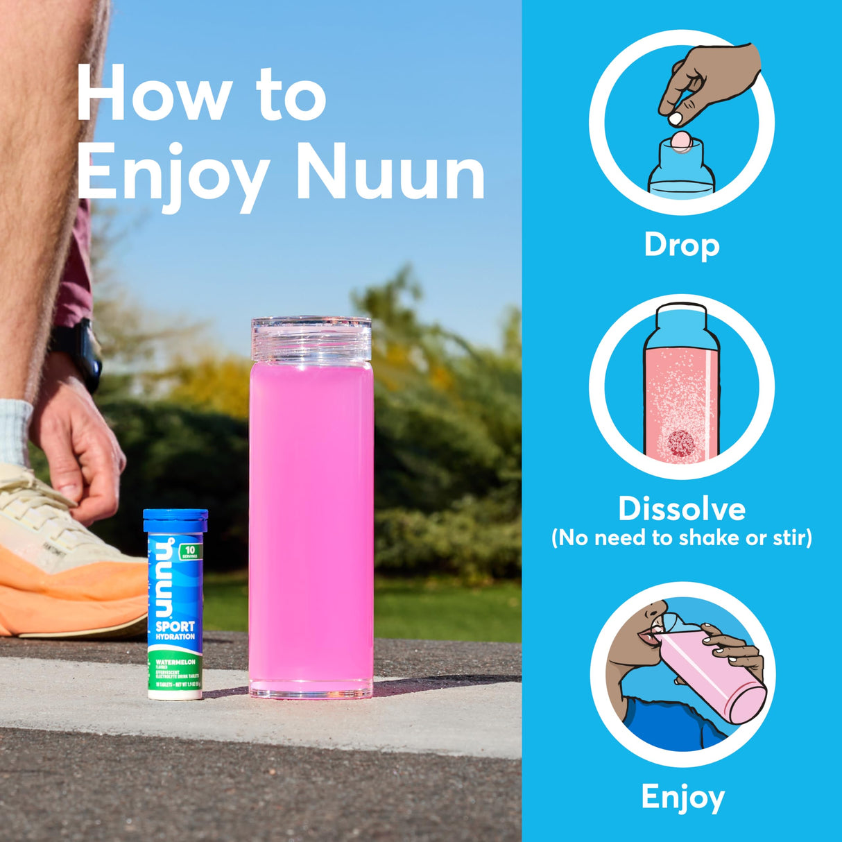 Nuun Sport Electrolyte Tablets with Magnesium, Calcium, Potassium, Chloride & Sodium, Gluten Free & Vegan, Mixed Flavors, 4 Pack (40 Servings Total)