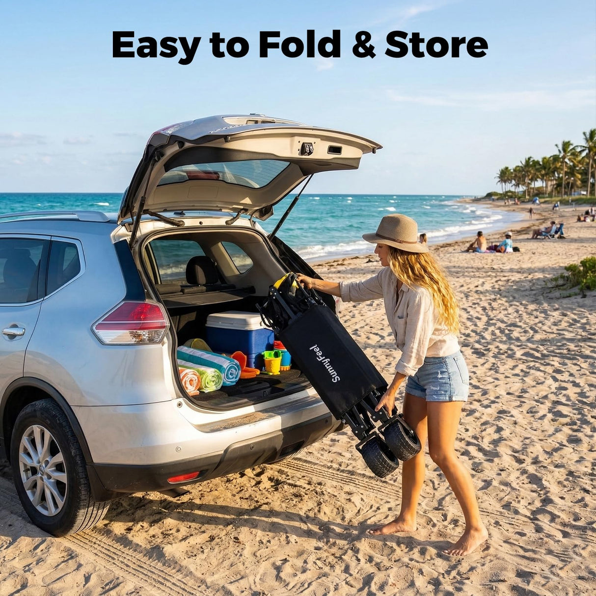 SUNNYFEEL 400L Large Capacity Double Decker Wagon with Tailgate
