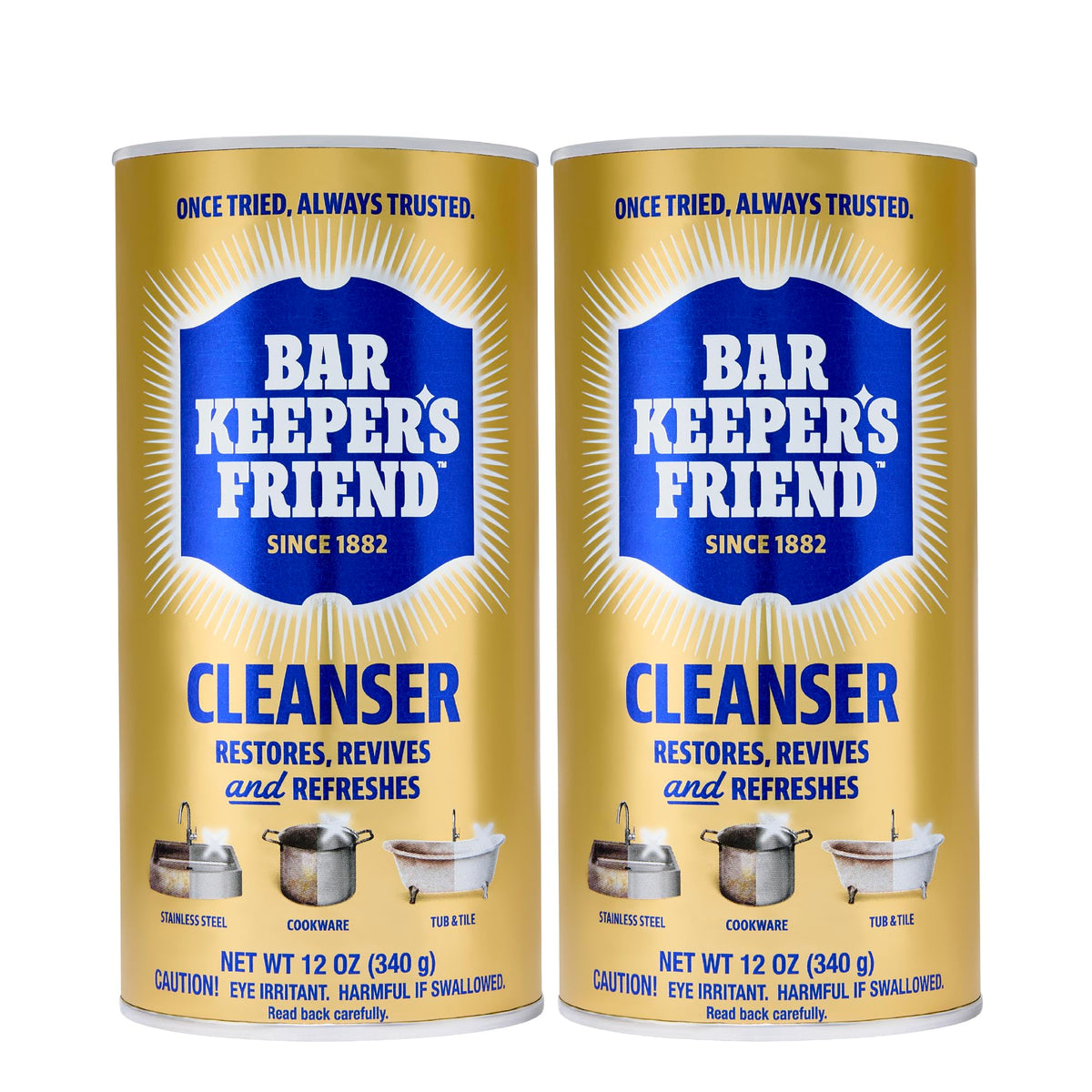 Bar Keepers Friend Powder Multipurpose Cleaner & Polisher, 12 Oz, 2 Pack