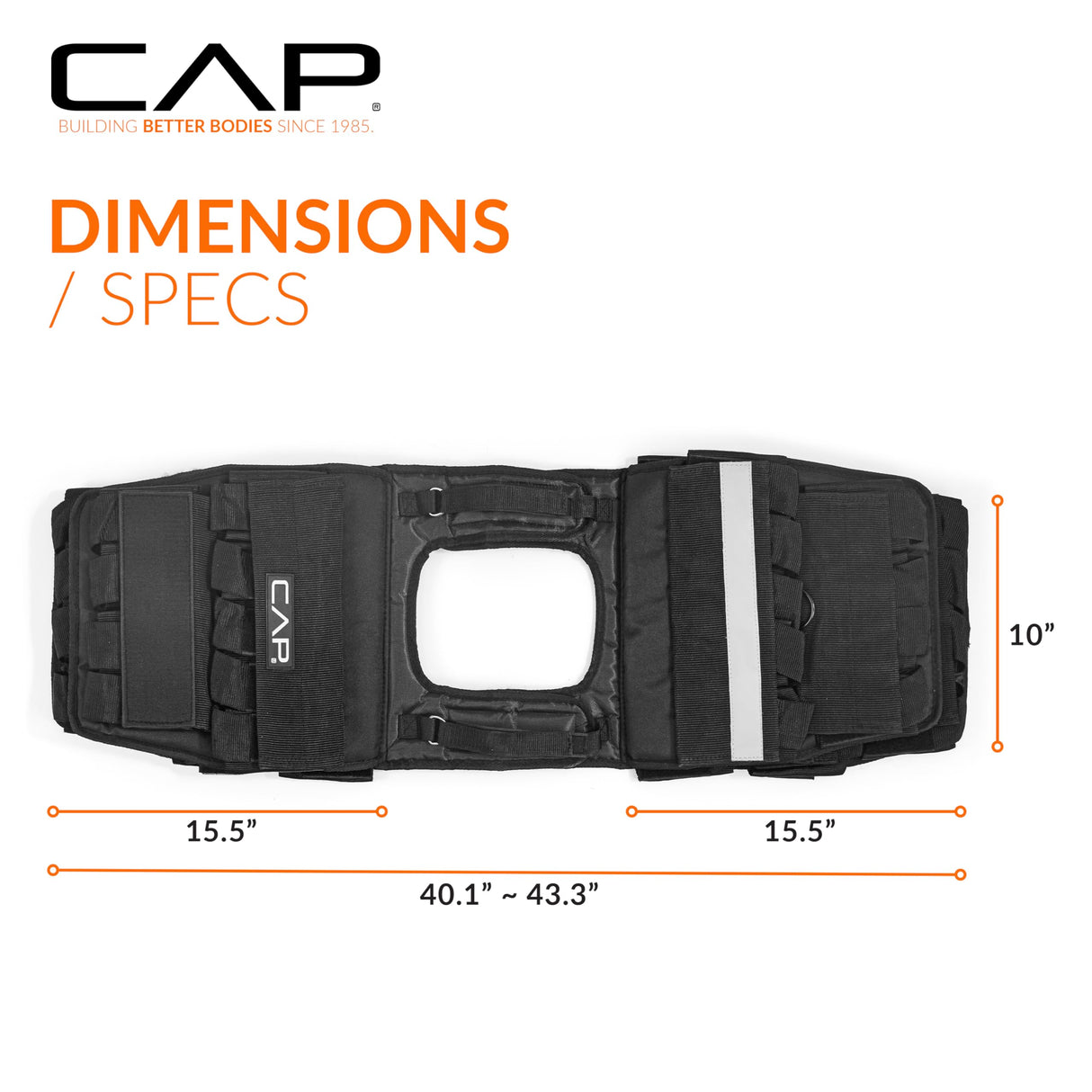 CAP Barbell Adjustable Weighted Vest, 100 lb