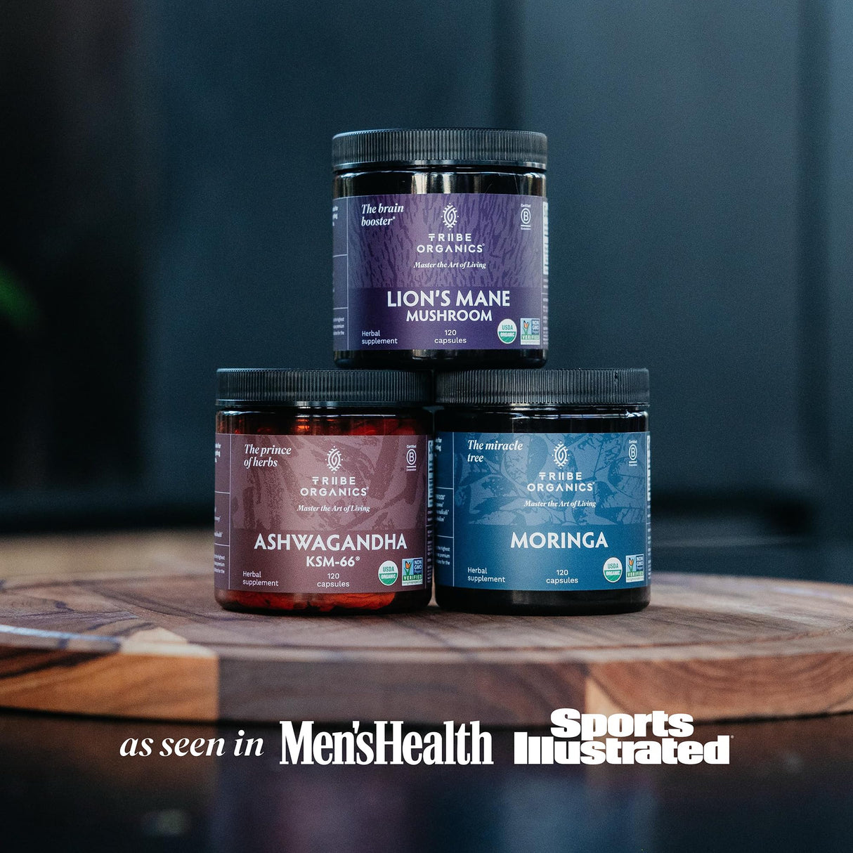 TRIBE ORGANICS 1800mg Organic Moringa Oleifera Powder for Energy | Joints | Brain Function - High Potency Nutrient Rich Greens Superfood | Natural Leaf Plant Protein | Antioxidant - 120 Vegan Capsules