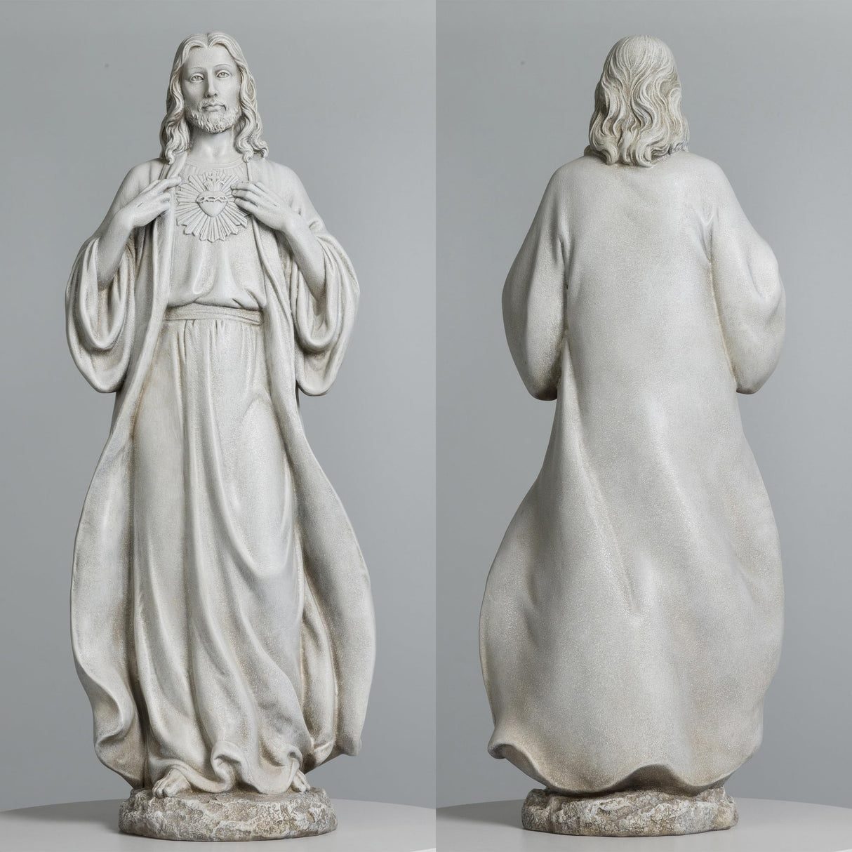 BC Catholic Sacred Heart of Jesus Statue, 24.5" H Large Jesus Christ Statue, Catholic Outdoor Statue for Garden Yard Patio Lawn Hallway, Handpainted Religious Gift for Father's Day