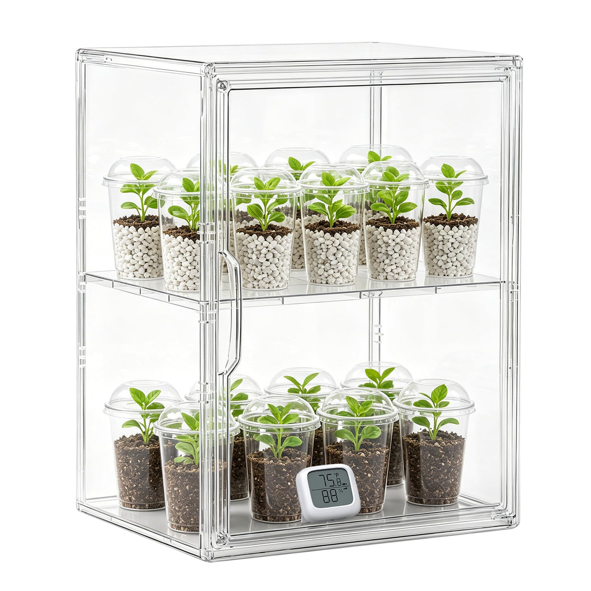PEEKUP Mini Greenhouse Indoor with Magnetic Door, L-2tier-1pcs