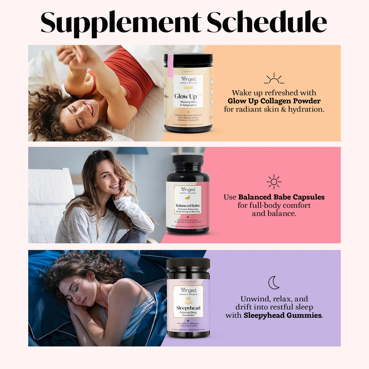 Winged Wellness Balance Babe, Hormone Balance & Estrogen Detox Supplement for Women - 100mg DIM & Calcium D-Glucarate & Milk Thistle for PMS Bloating, Cramps, Mood & Hormonal Acne Support, 60 Capsules