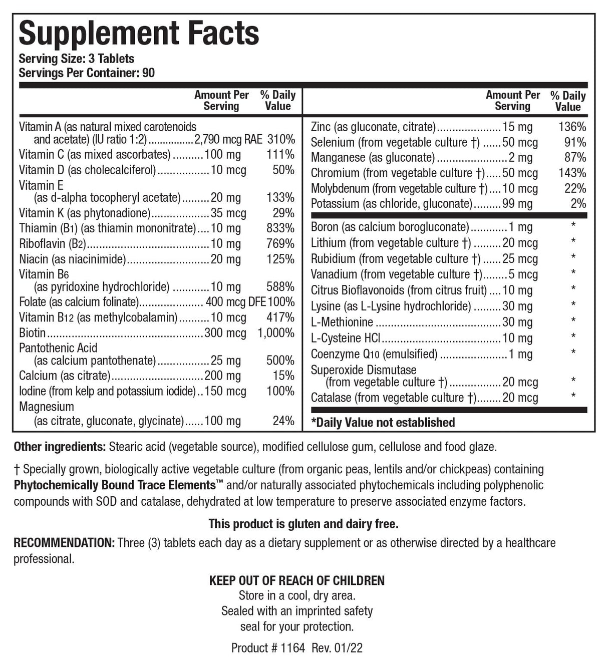 Biotics Research Bio Multi Plus Iron and Copper Free Multivitamin, Chelated Minerals, Emulsified Fat Soluble Vitamins, Iron Free, Copper Free, High antioxidants, SOD, Catalase 270 Count