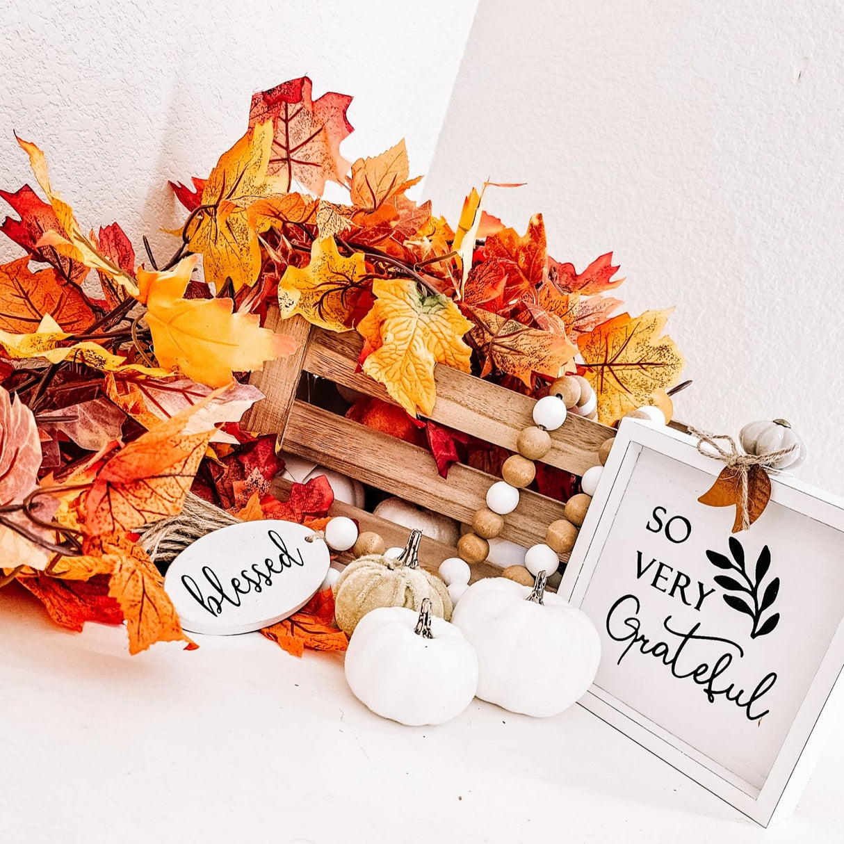 CQURE 7 Pack Fall Leaf Garland, Total 41.3Ft Artificial Fall Vines Autumn Garland Fall Maple Leaves Thanksgiving Decor for Home Wedding Fireplace Christmas