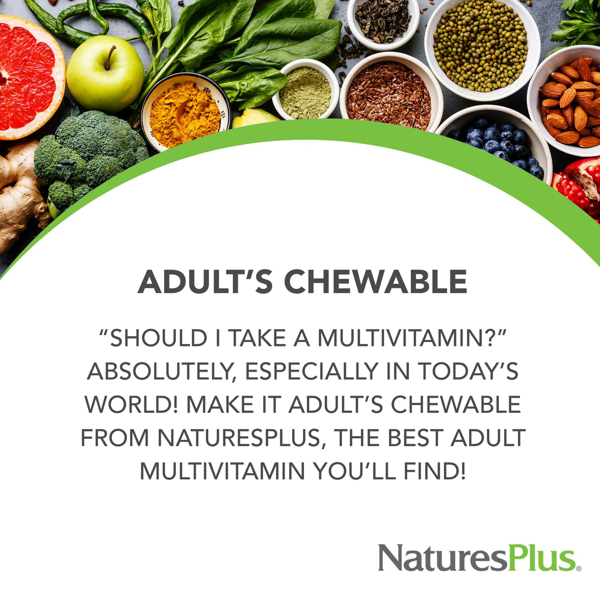 Natures Plus Adult's Chewable Multivitamin - 90 Vegetarian Tablets - Pineapple Flavor - Natural Whole Foods Supplement for Overall Health, Energy - Gluten-Free - 90 Servings