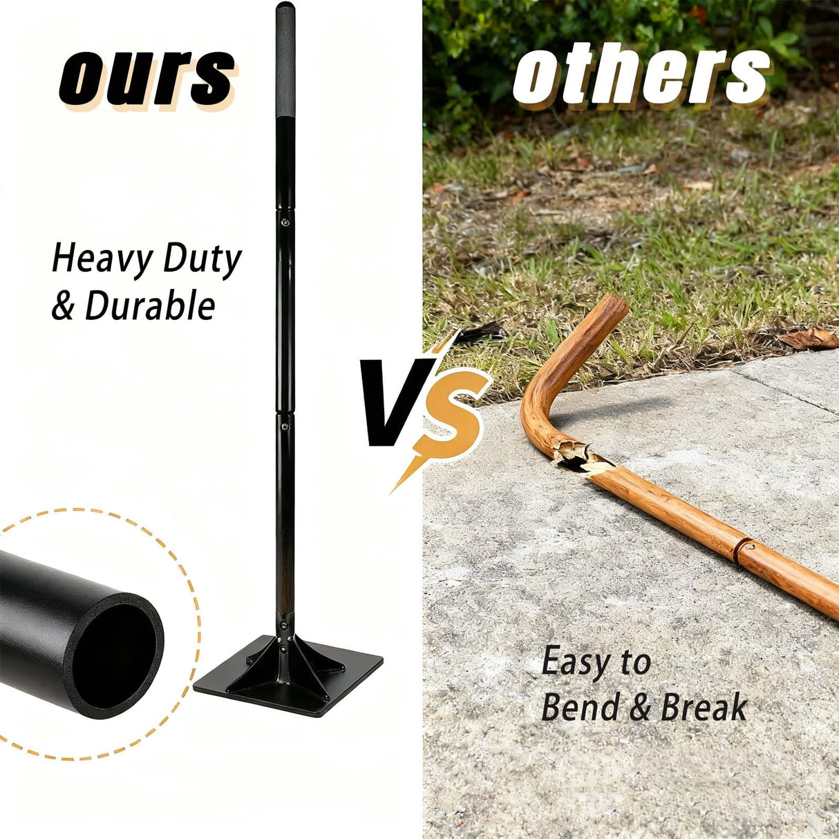 Steel Tamper Tool with 48 inch Handle,10''x10'' Hand Tamper