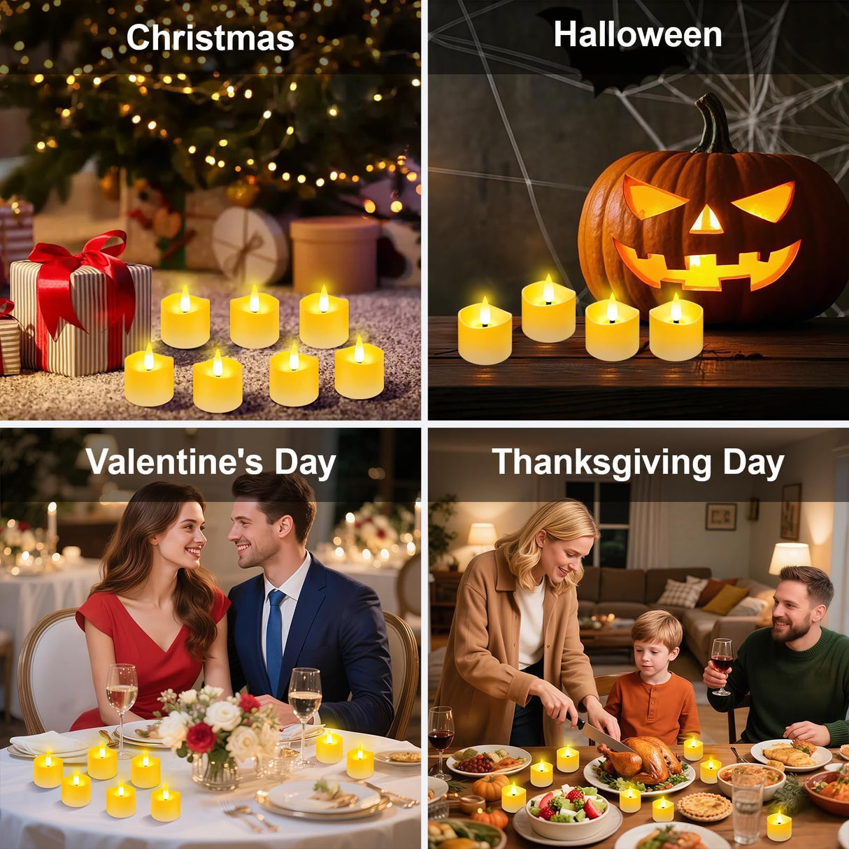 YiaMia 12 Pack Upgraded Rechargeable Tea Lights with Magnetic Wireless Charging Base, Flameless LED Candles with Remote and Timer, 100+H Battery Operated Candles for Votive Wedding Halloween Christmas