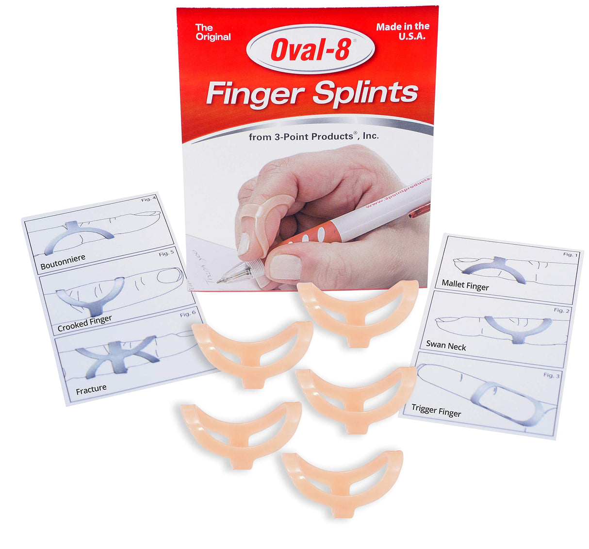 3-Point Products Oval-8 Finger Splints, Support and Protection for Arthritis, Trigger Finger or Thumb, and Other Finger Conditions Size 10 (Pack of 5)