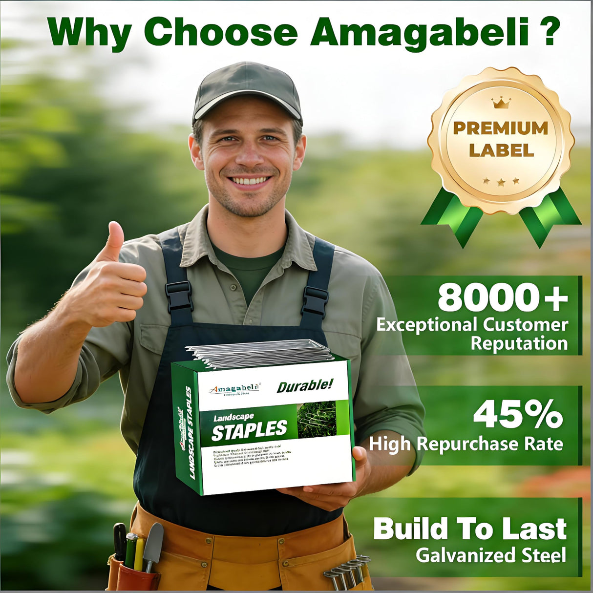 AMAGABELI GARDEN & HOME 100 Pack Galvanized Landscape Staples 12 Inch 11 Gauge Garden Staples Garden Stakes Plant Cover Stakes U-Shaped Landscape Stakes Landscape Pins for Weed Barrier Fabric