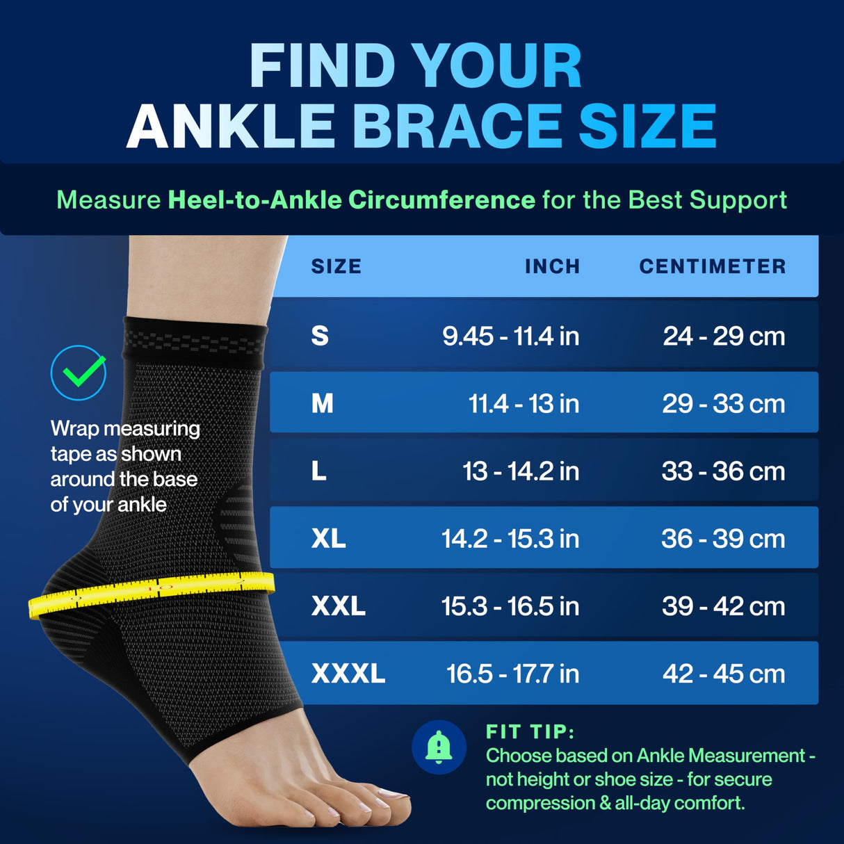 Modvel Foot & Ankle Brace Socks for Sprained Ankle Compression Sleeve - Plantar Fasciitis Relief Brace, Foot Support for pain Women & Men - Tendonitis & Arthritis Feet Sleeve, Stabilizing Ankles Wrap