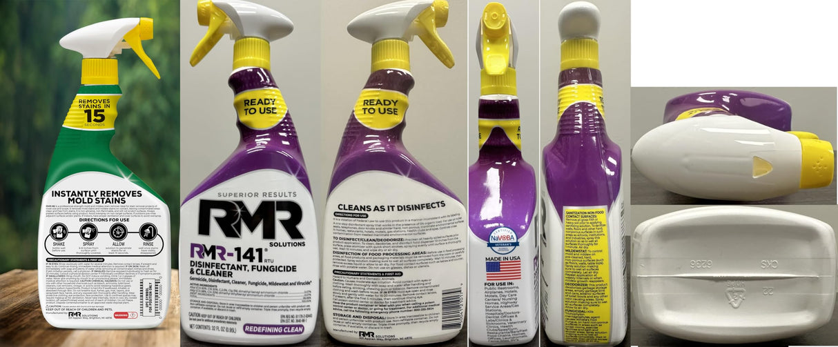 RMR Brands DIY Mold & Stain Remover Bundle, Complete Mold Killer & Mildew Prevention Kit, Disinfectant Spray, Includes 2-32 fluid ounce Bottles