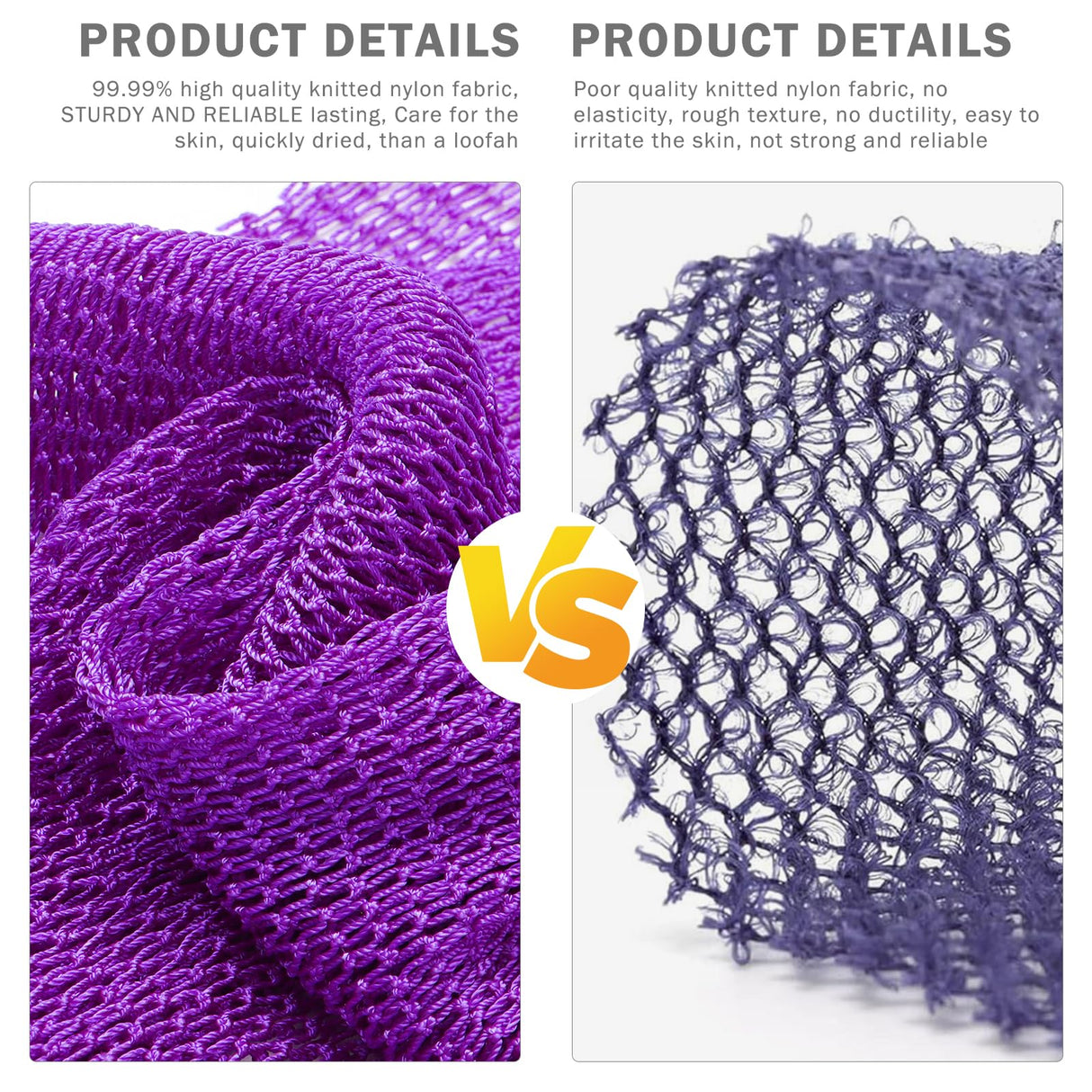 3 Pack African Net Sponge – Real Authentic Exfoliating Bath Sponges for Silky Smooth Skin, Deep Cleansing Mesh for Full Body, Quick-Drying & Travel-Friendly(Yellow Pink Purple)