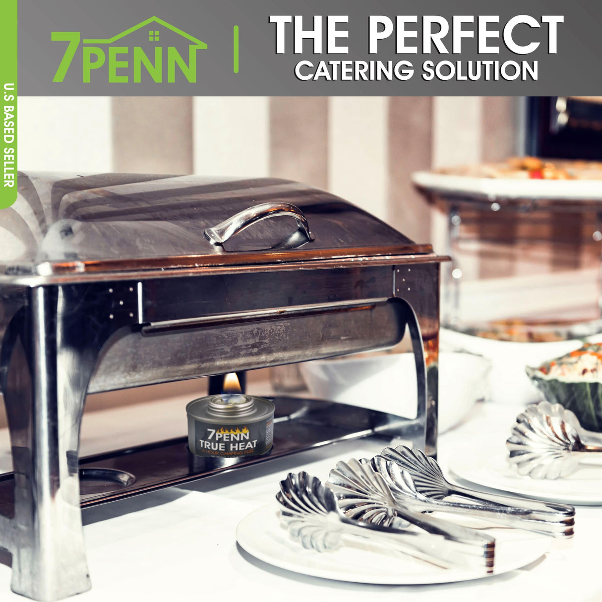 7Penn Buffet Food Warmers for Parties, 12 Pack - 6 Hour Chafing Dish Fuel Cans Catering Food Warmers Buffet Heating Food Warmer Party Canned Heat Burner with Bonus Lid Openers