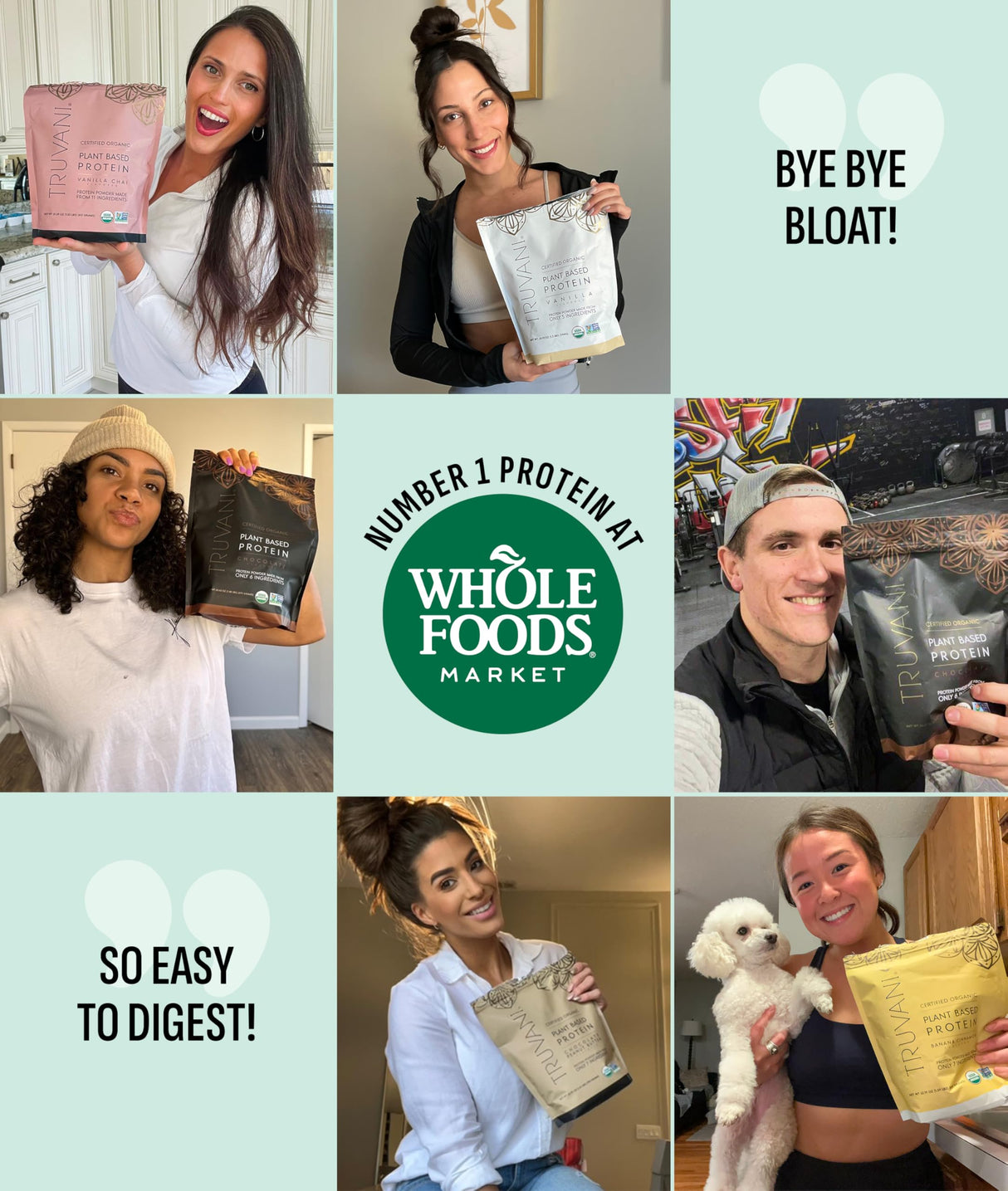 Truvani Vegan Pea Protein Powder | Mint Chocolate | 20g Organic Plant Based Protein Per Serving | 10 Servings | Keto | Gluten & Dairy Free | Low Carb | No Added Sugar