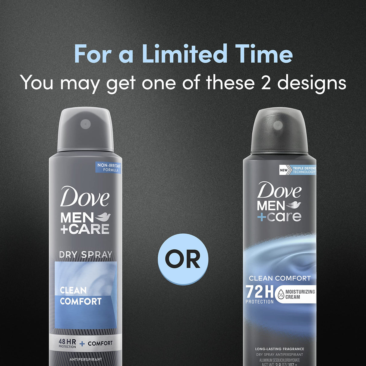Dove Men+Care Antiperspirant Deodorant Clean Comfort, Pack of 12, Dry Spray For Men 72-hour Sweat and Odor Protection with Triple Defense Technology 3.8 oz