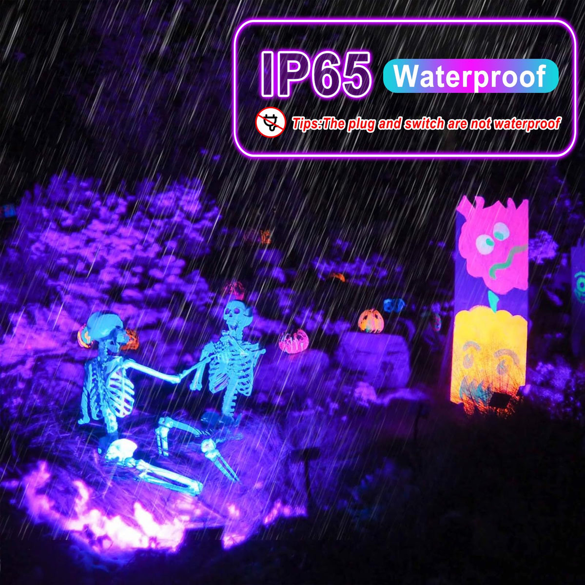 Akpgf 4 Pack 50W Black Lights for Glow Party,Halloween Blacklight