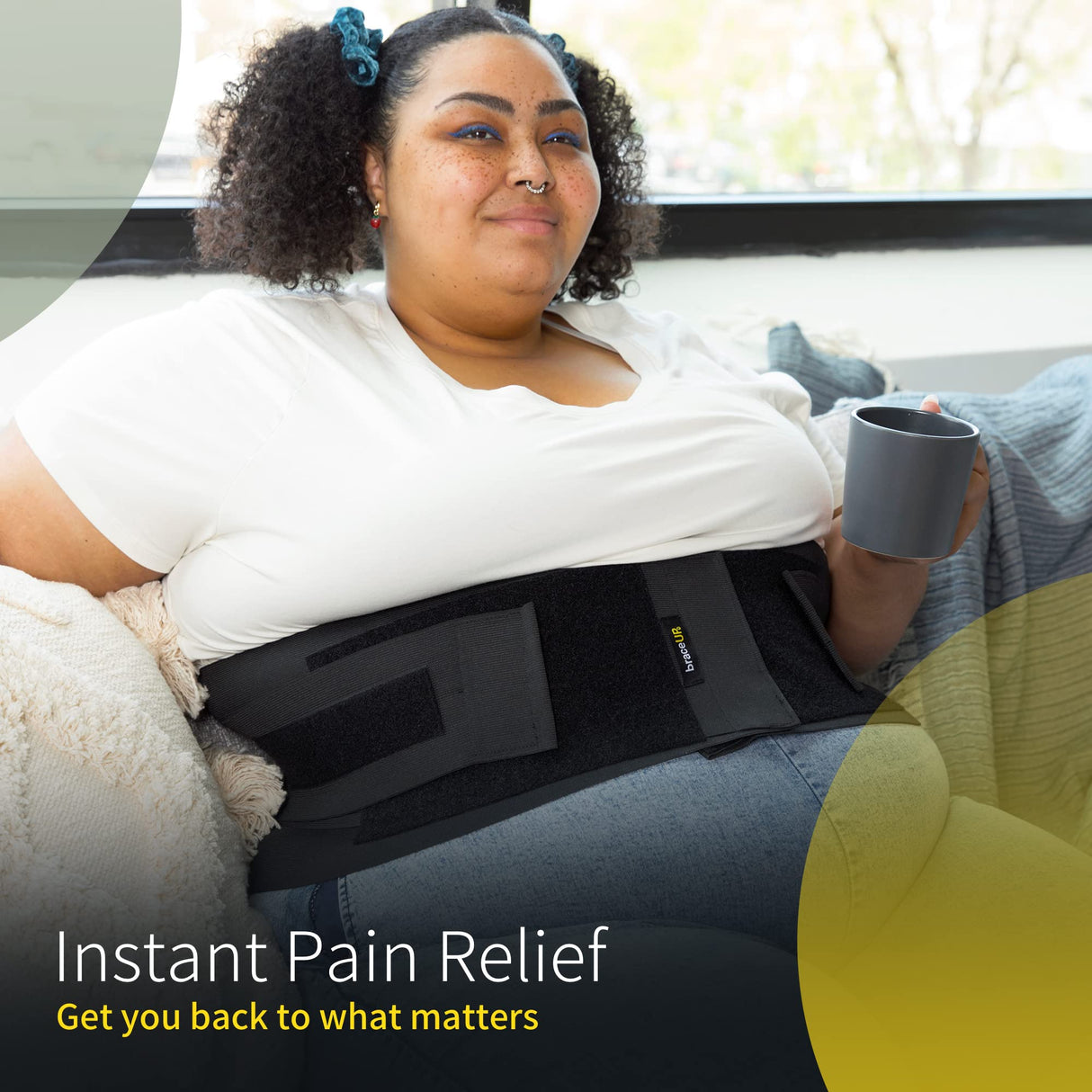 BraceUP Plus Size Back Brace for Woman and Man - 3XL to 5XL Extra Large Lower Back Support with Straps and Compressions, Herniated Disc Back Pain Relief, Abdominal Plus Size Binder (4XL)