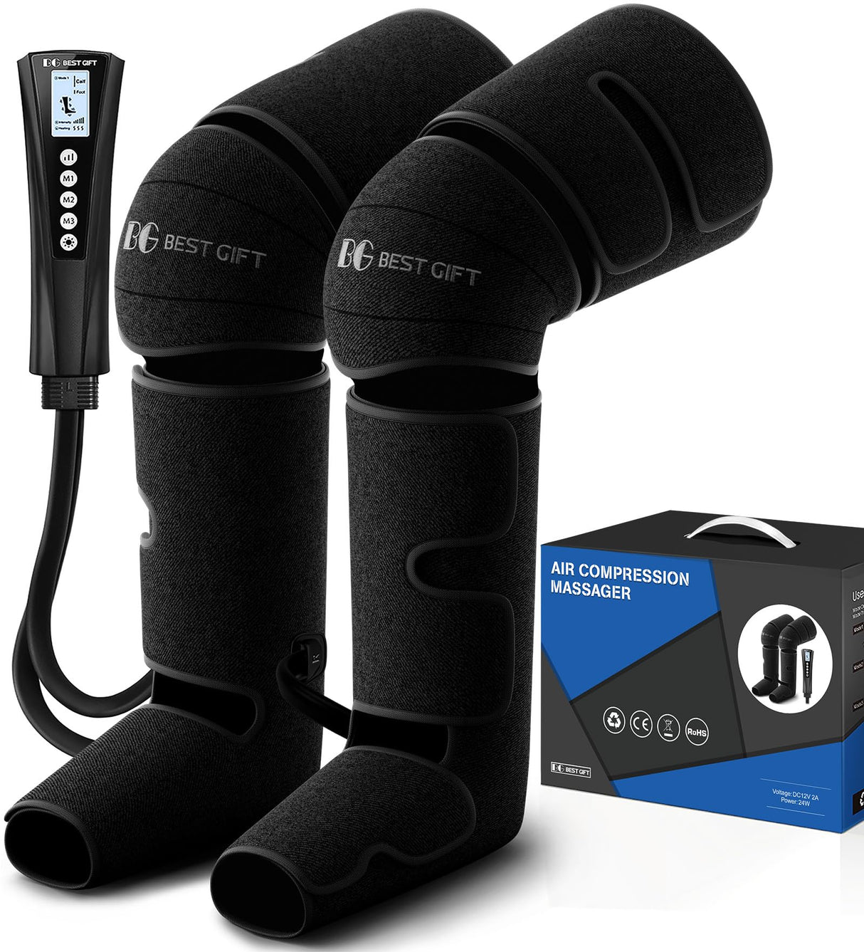 Father's Day Gifts for Dad Men Women Mom, Mother's Day, Christmas, Air Compression Massager with Heat for Foot, Leg, Calf, Thigh, Knee, Helpful for Varicose Veins,Muscle Fatigue, Cramps Swelling Edema