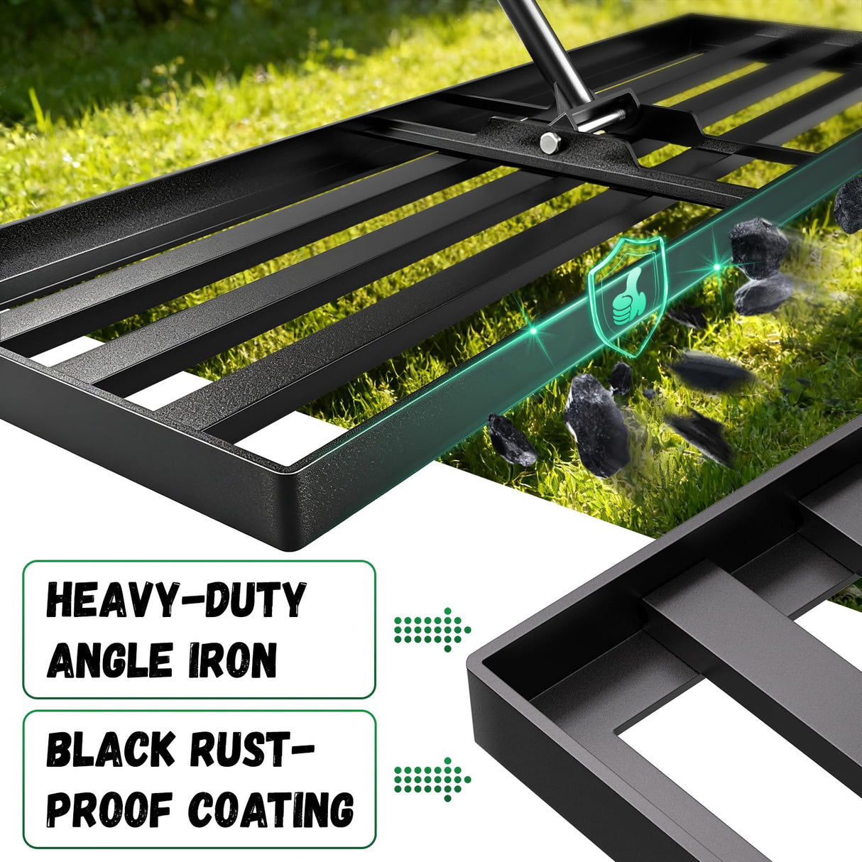 36X12 Lawn Leveling Rake,Lawn Leveler with 78" Long Handle