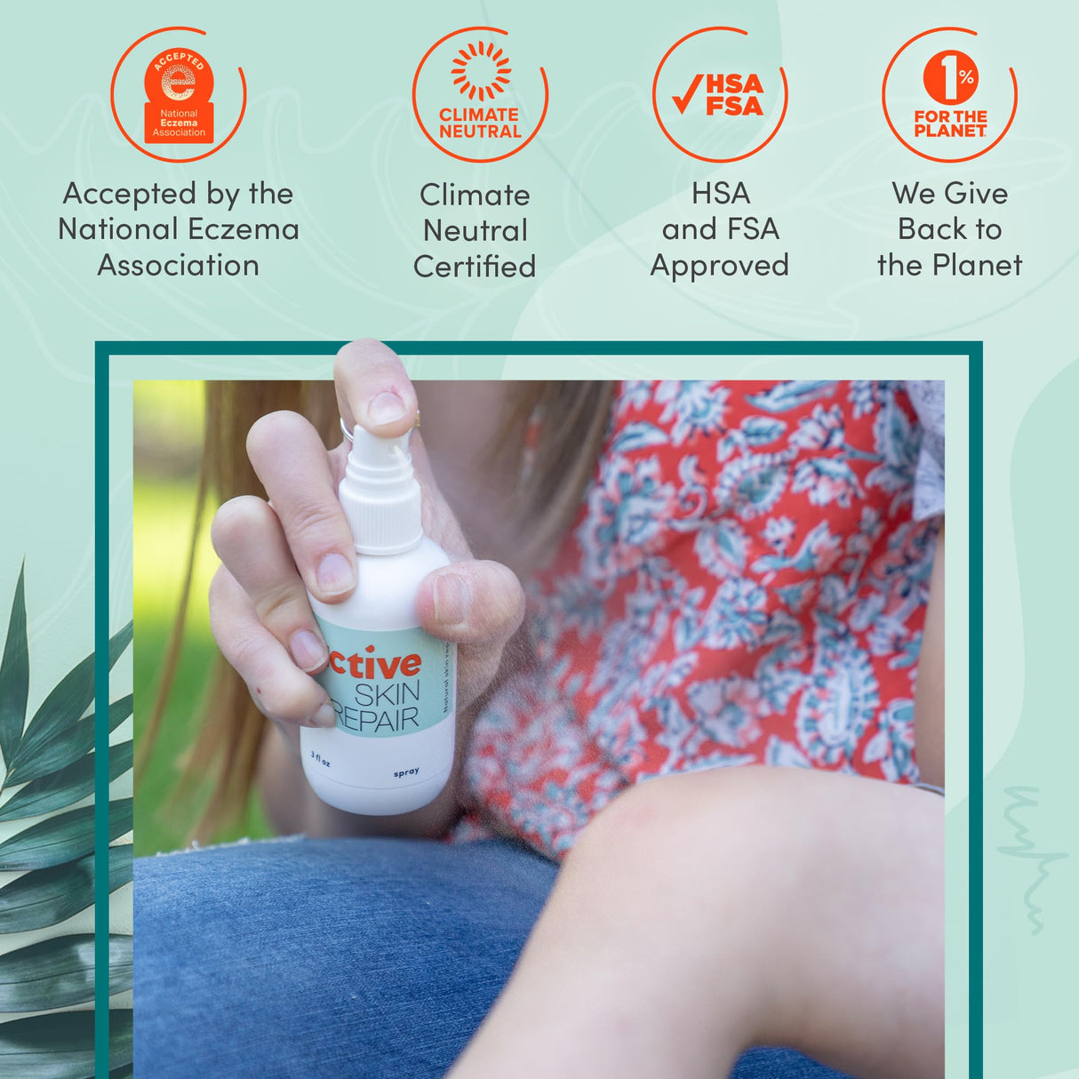 Active Skin Repair First Aid Healing Skin Spray - Natural & Non-Toxic with Hypochlorus Acid for Minor Cuts, Wounds, Scrapes, Rashes, Sunburns, & More, HSA/FSA Eligible, 3 oz