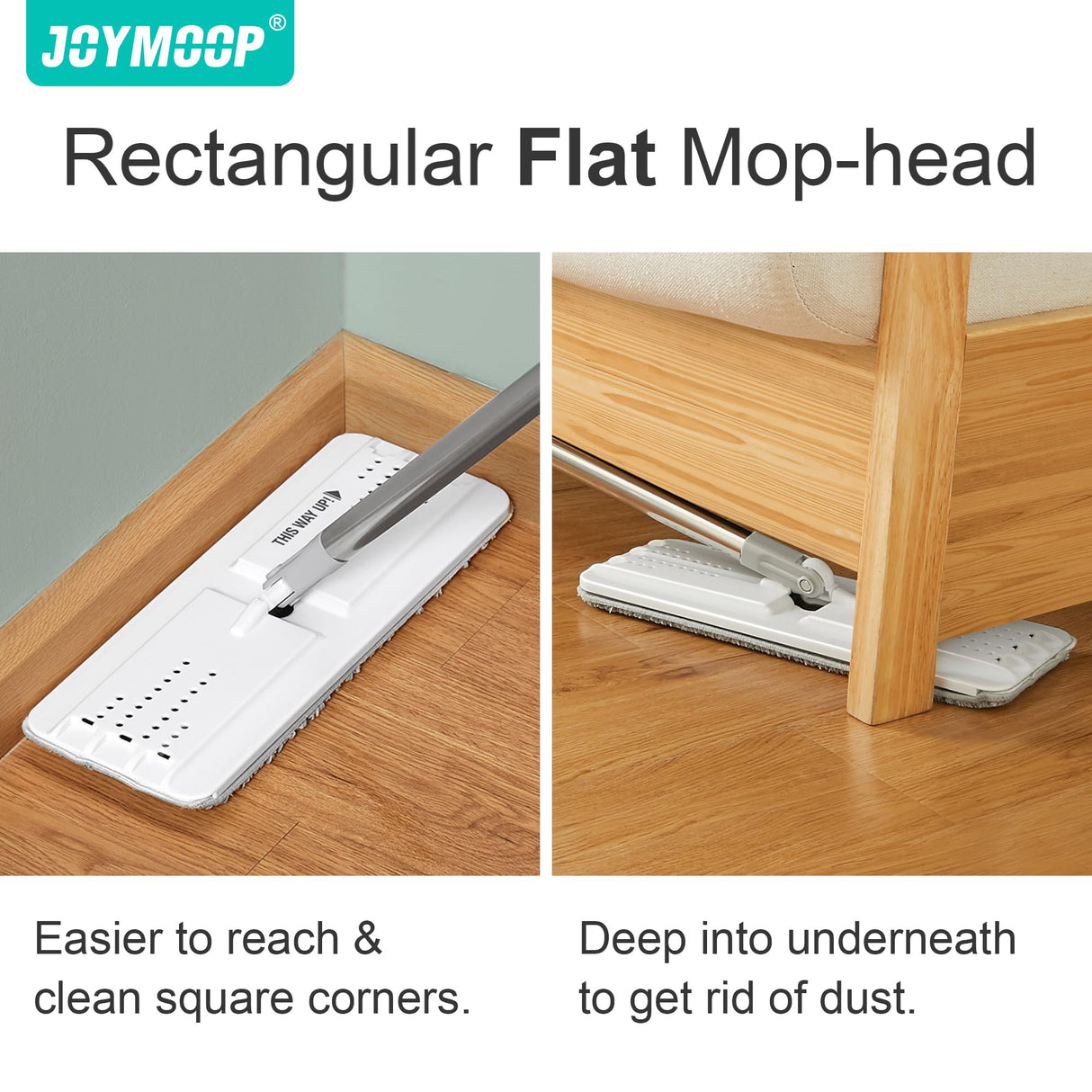 JOYMOOP Hands-Free Self-Cleaning Microfiber Mop and Bucket with Wringer Set for Home, Mops for Floor Cleaning and Wall Cleaner, Hardwood, Tile, Laminate, Vinyl Floors, Smooth Walls, and Glass Windows