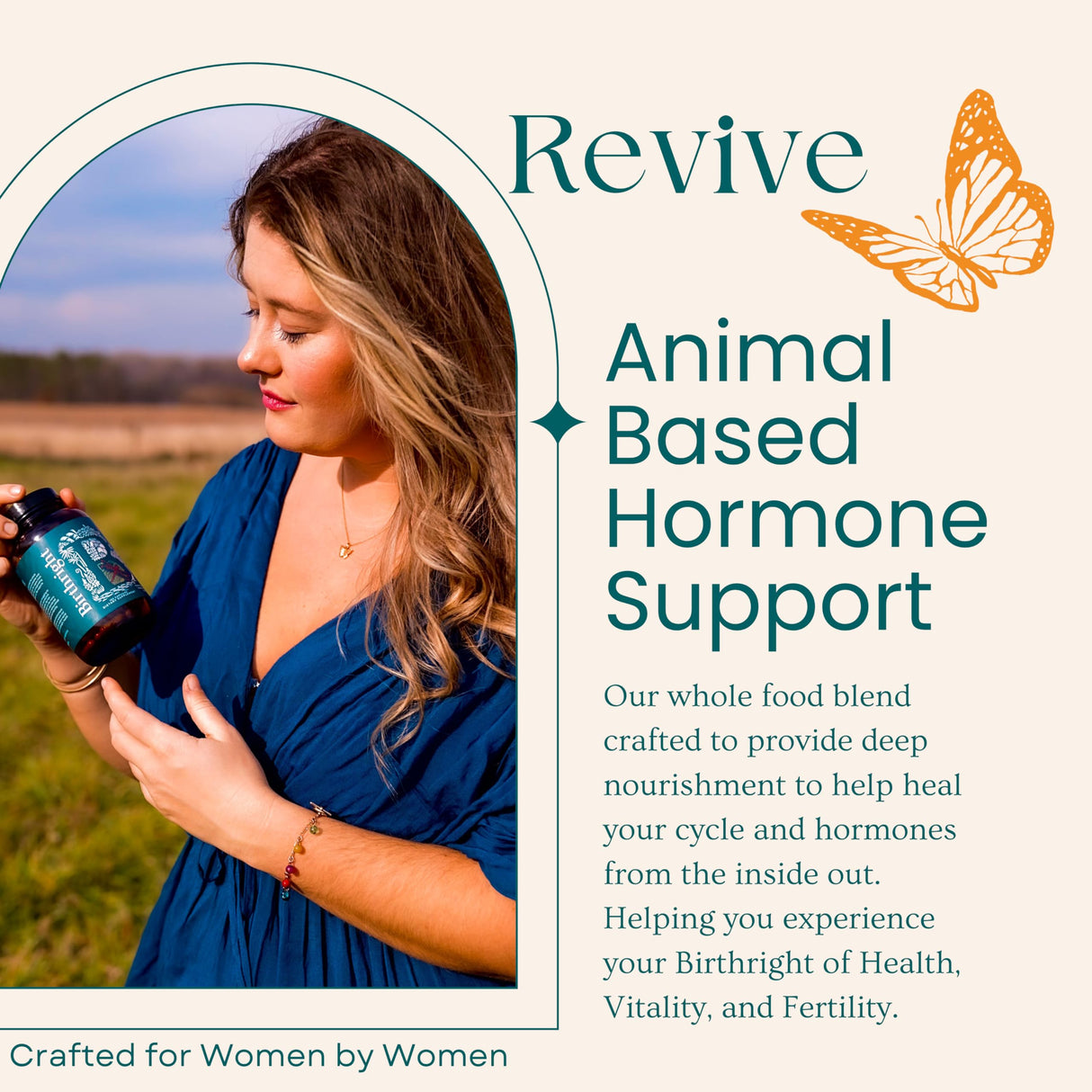 Birthright Female Hormone Support for, Energy, Fertility, Menstrual Cycle, Ovulation, Pregnancy and Menopause… All Natural, Animal Based, Liver, Kidney, Magnesium, Red Raspberry, Herbal Blend Revive