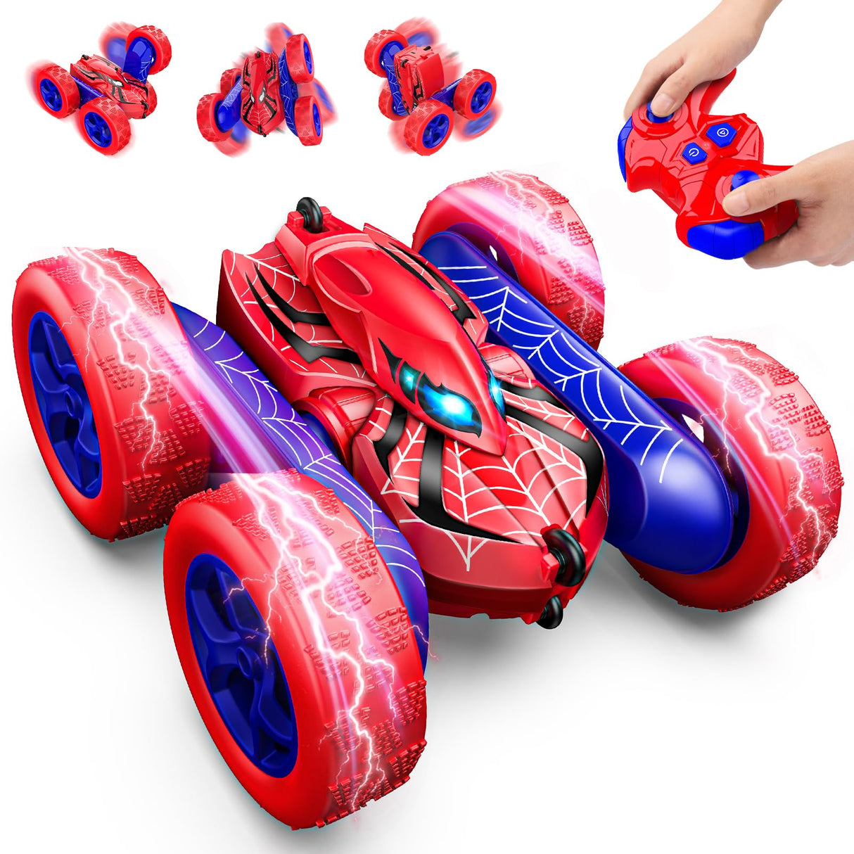 Excitobo Remote Control Car,RC Cars for 4 5 6 7 8 9 10 11 12 Year Old Boy Double Sided 360°Flip 4WD Rechargeable Drift RC Race Car Boys Toys Birthday Gifts Christmas Basket Stuffers for Kids Age 4-12