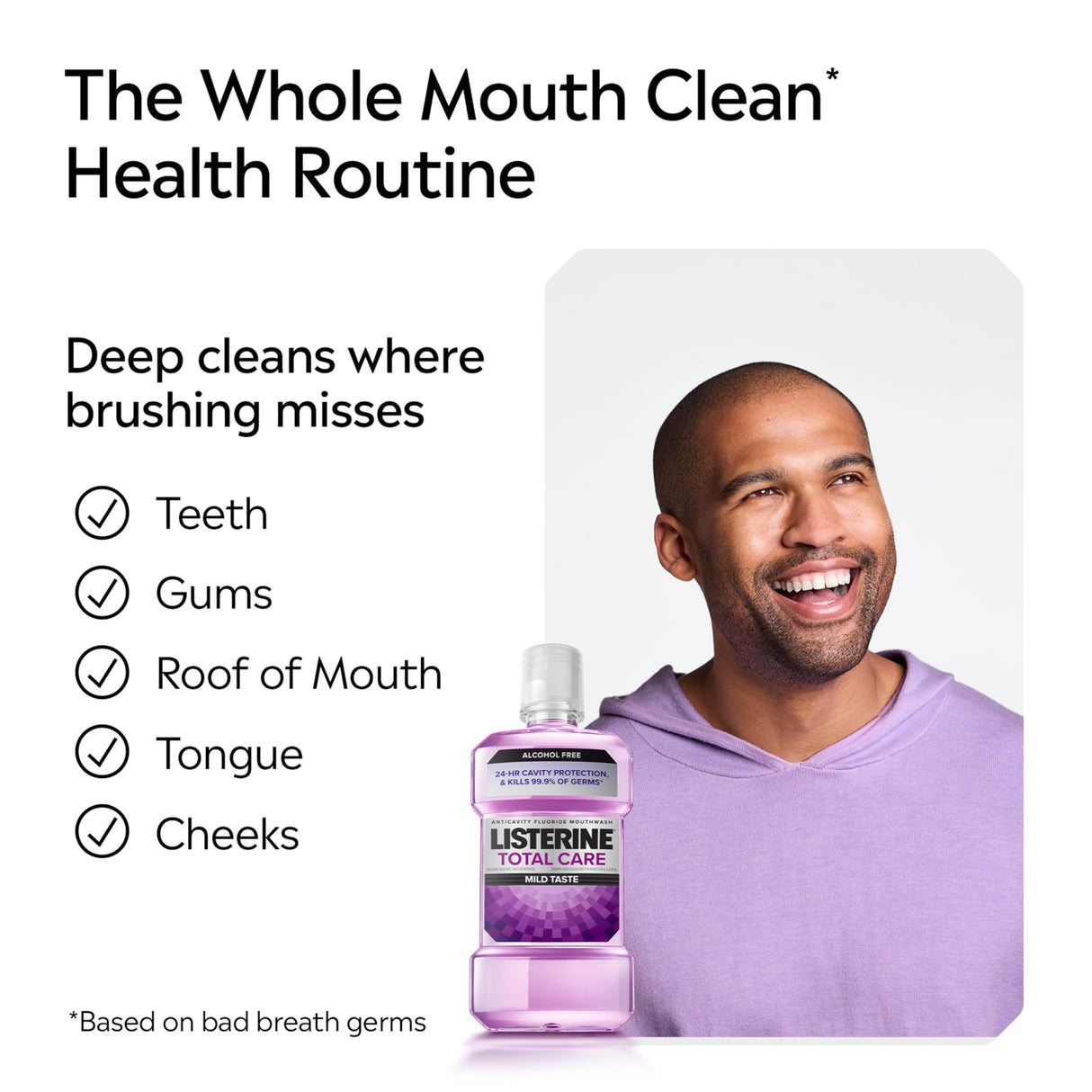 Listerine Total Care Alcohol Free Mouthwash, Fresh Mint, 1L, Pack of 2