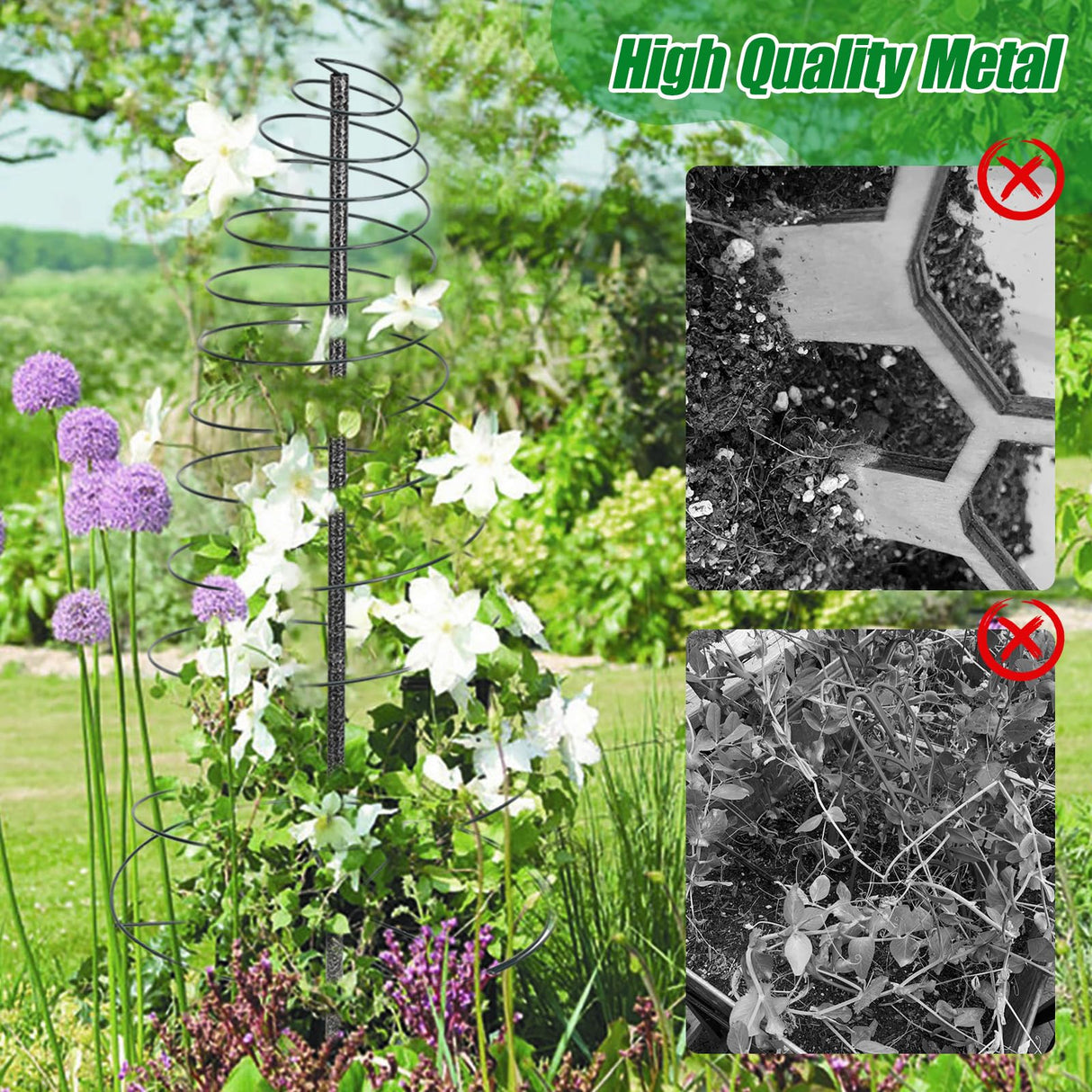 Trellis for Climbing Plants Outdoor, 73inch Tall Plants Trellis Support Metal Garden Trellis for Vegetables Flowers Plants Vine Support