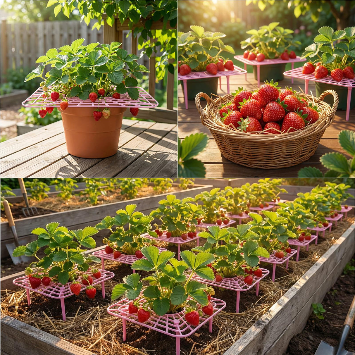 12 Pcs Garden Strawberry Supports Racks Strawberry Stand for Garden