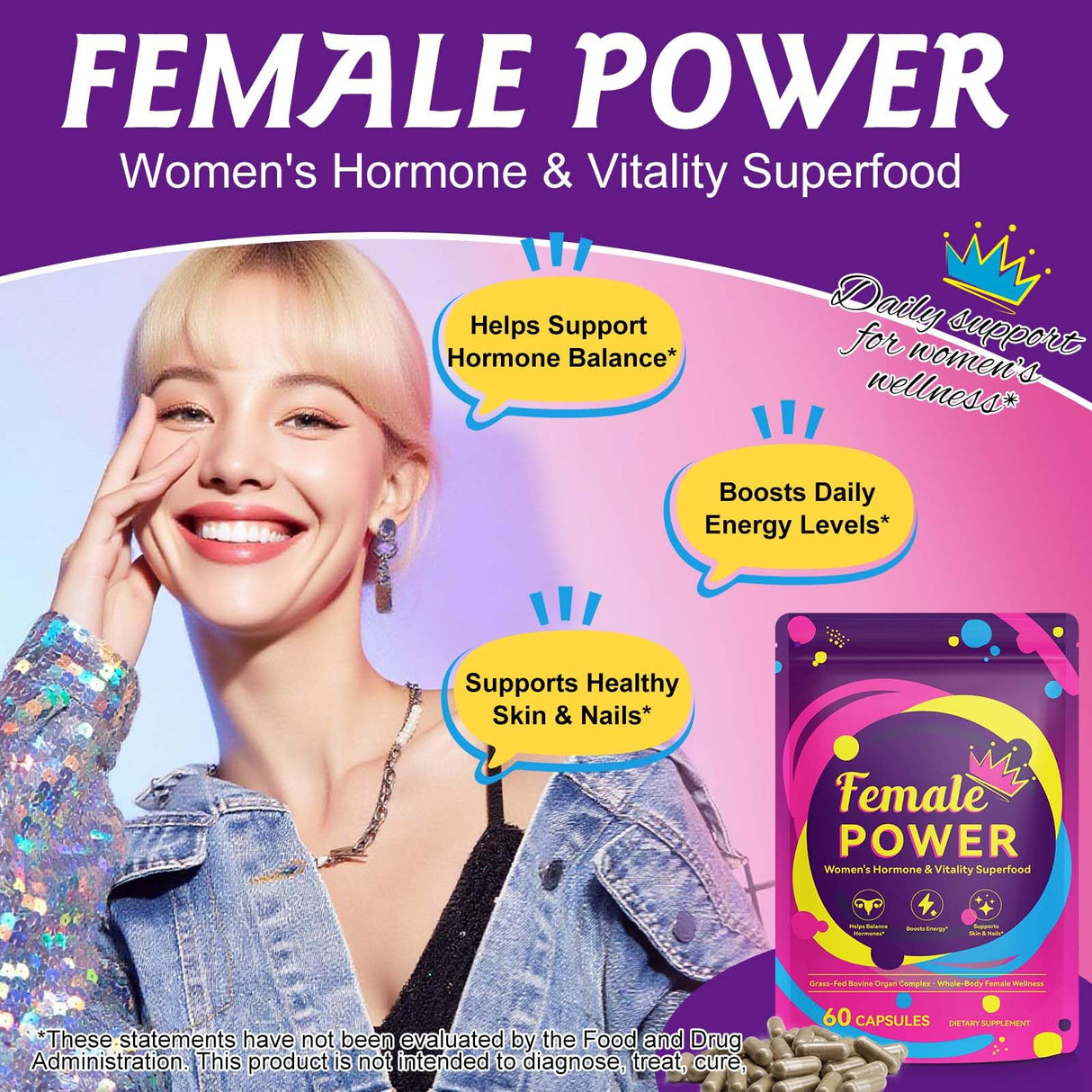 2 Pack Beef Organ Supplement for Women, Natural Grass Fed Beef Liver Capsules, Hormone Balance for Women, for Support Balance Hormones, Energy, & More and Menstrual Cycle,Skin Care