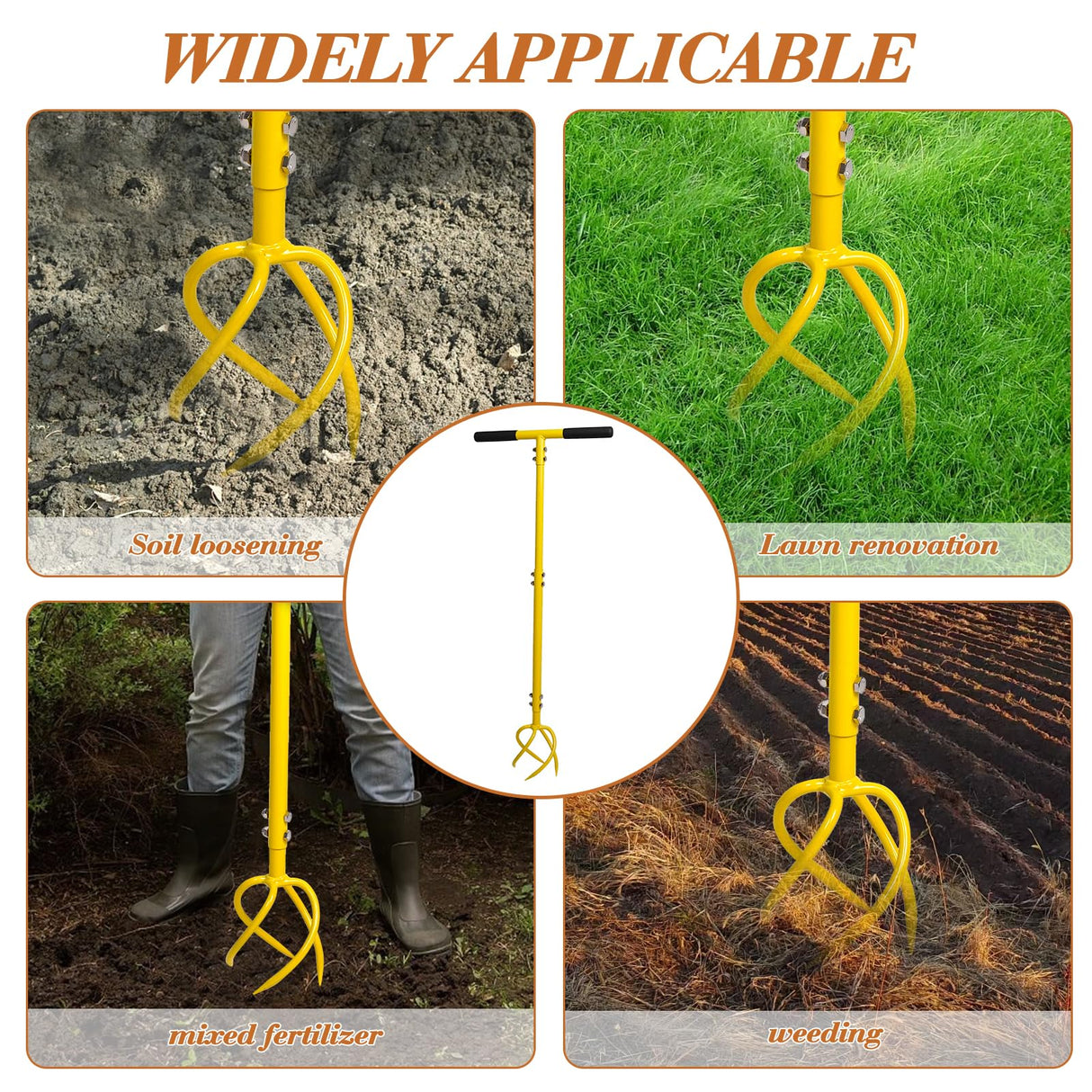 BARAYSTUS Garden Hand Tiller Garden Claw Twist Tiller Cultivator Tiller Soil Loosener Lawn Aerator Areator Loosen, Rototiller, Garden Bed and Plant Box Cultivator, Garden Tools.