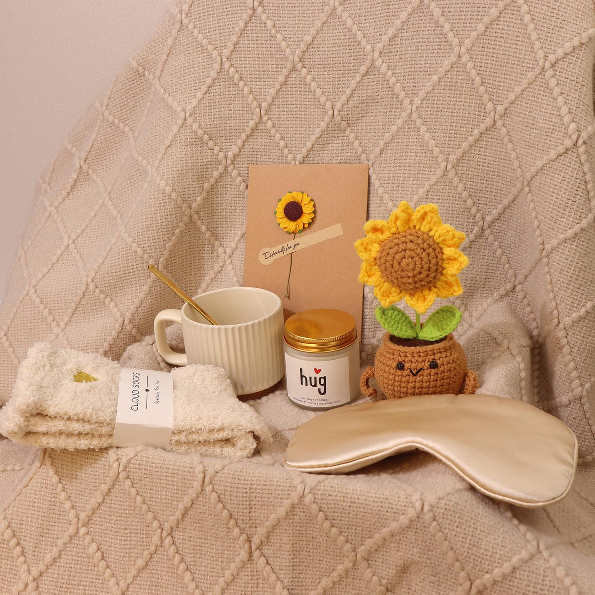 Women's Birthday Self-Care Gift Basket, Sunflower-Themed Sunshine Gift Sunshine Care Gift Set,Christmas Birthday Gift, Dedicated to Women, Mothers, Best Friends, Wives