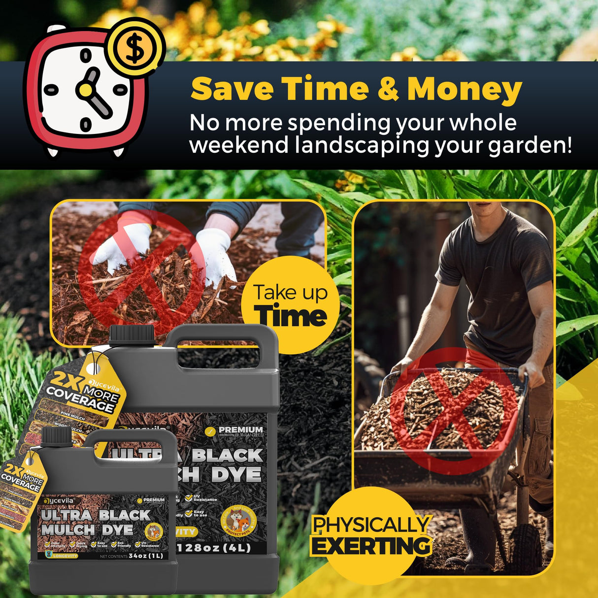32 oz Black Mulch Dye Concentrate, Liquid Mulch Dye for Landscaping